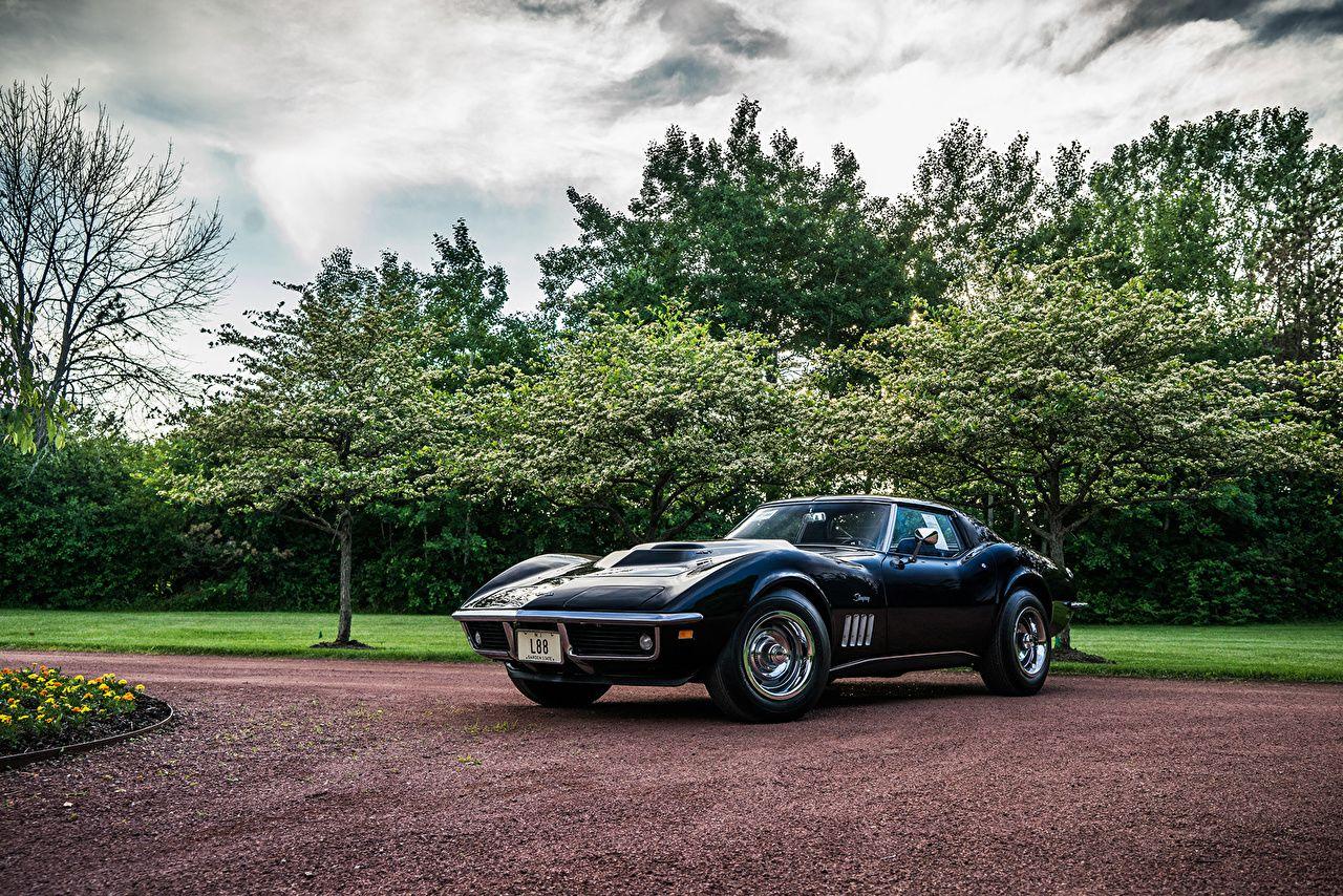 1280x854 Desktop Wallpaper Chevrolet 1969 Corvette Stingray Coupe C3 Black