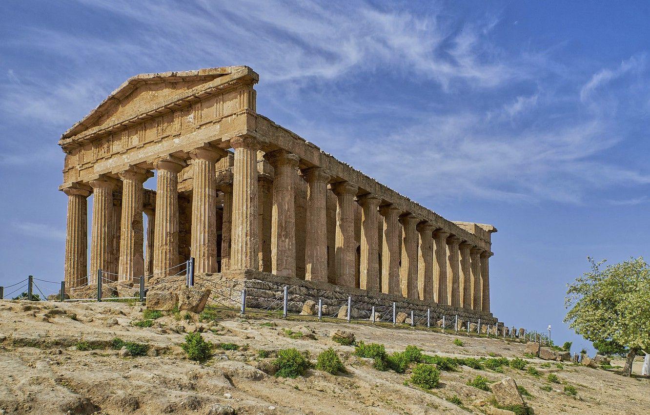1332x850 Wallpaper the building, Greece, ruins, columns image for desktop, section город