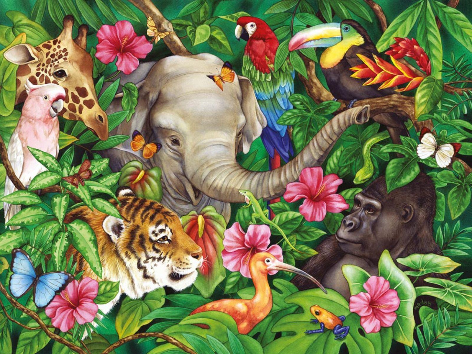 1600x1200 Jungle Animals Two wallpaper. Jungle Animals Two