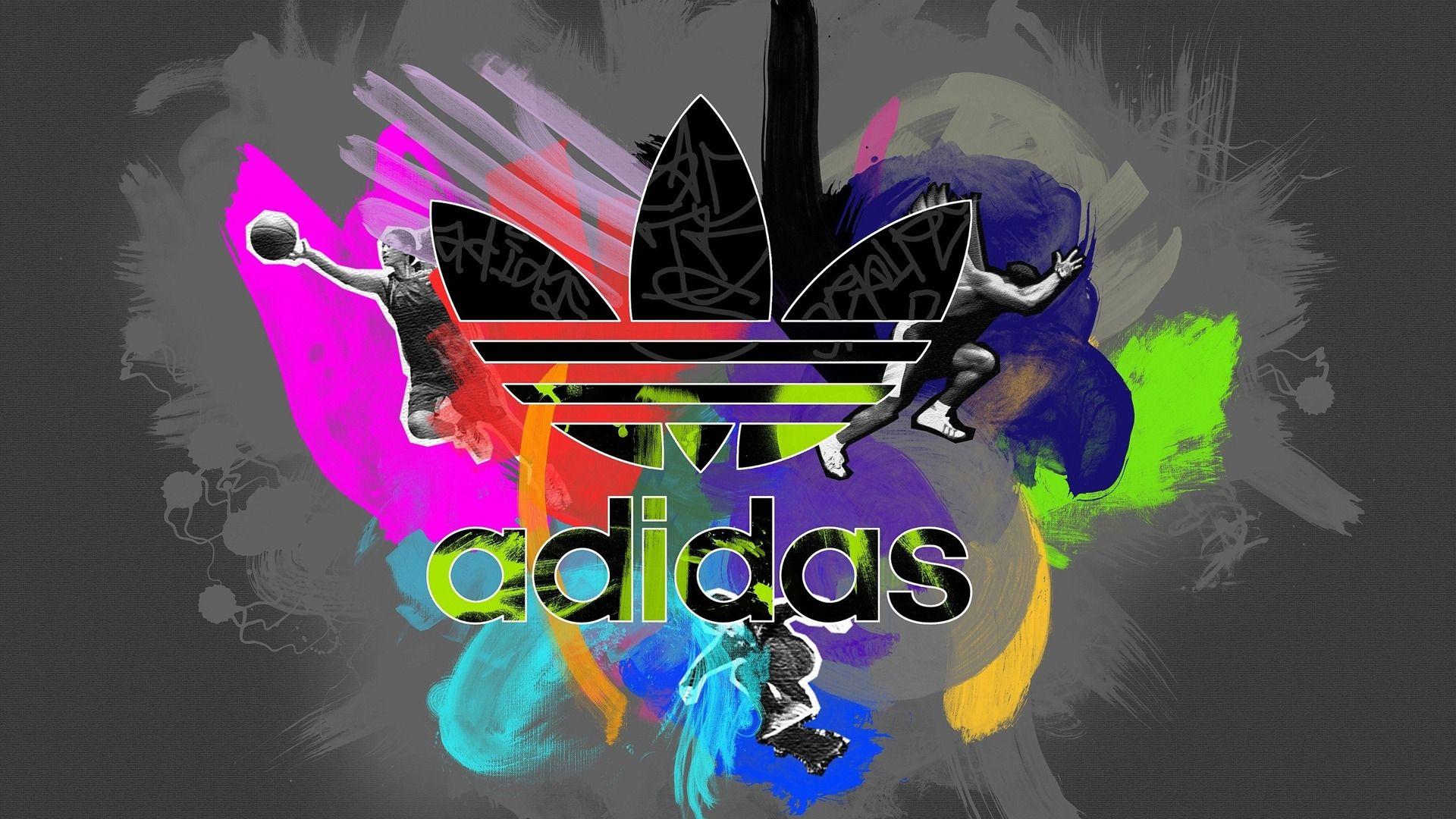 1920x1080 Colorful Adidas Logo HD Wallpaper