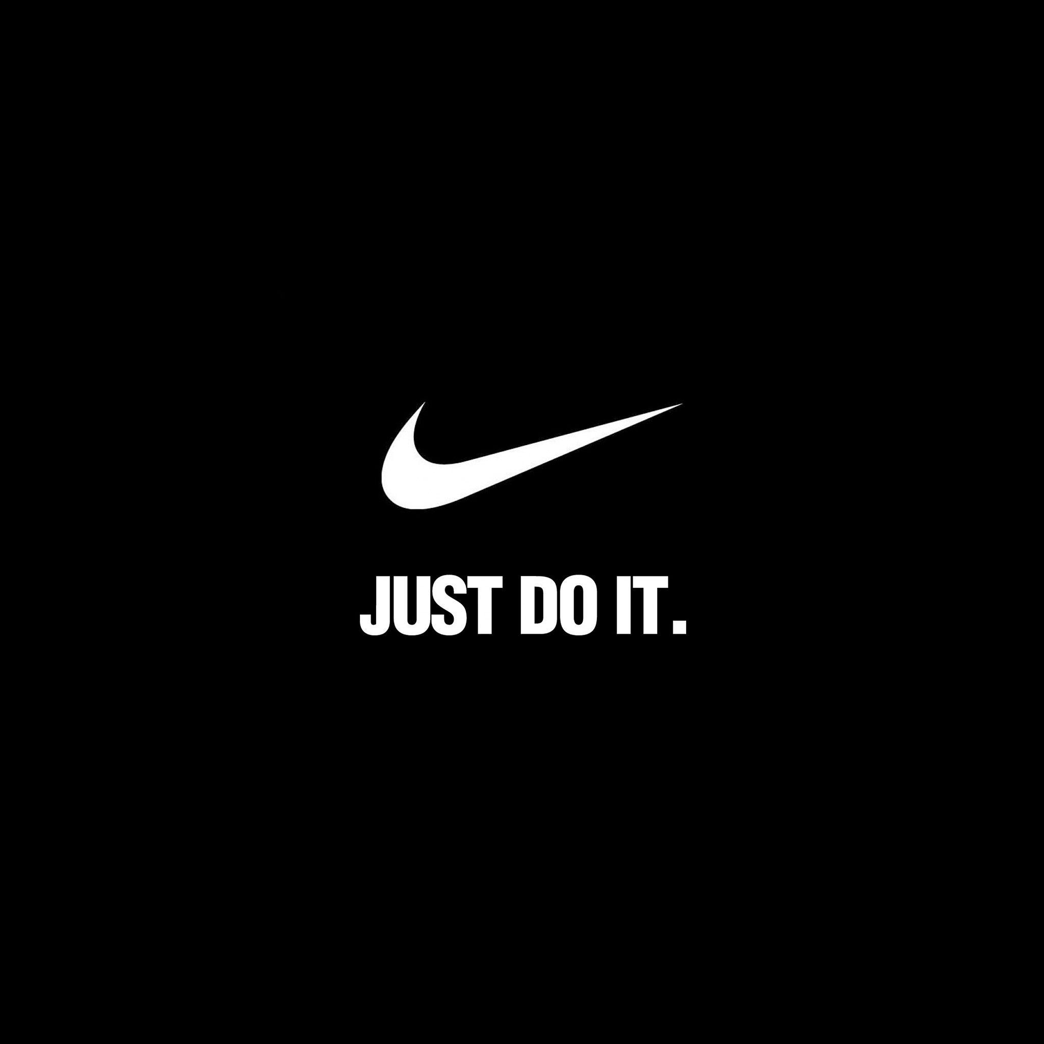 2048x2048 Nike Just Do It Dark Simple Minimal Logo Art