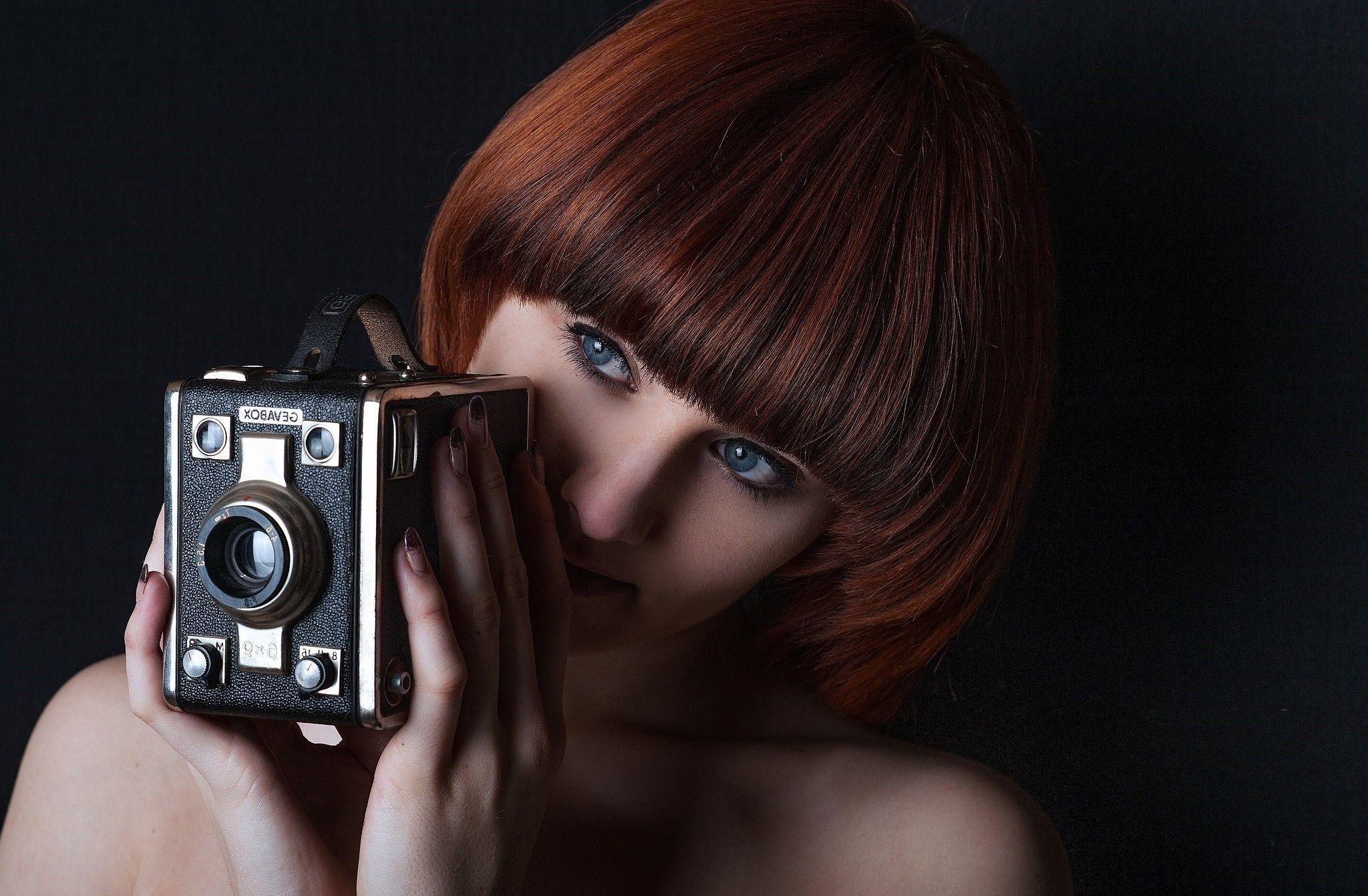2048x1341 redhead, Face, Women, Model, Camera Wallpaper HD / Desktop and Mobile Background