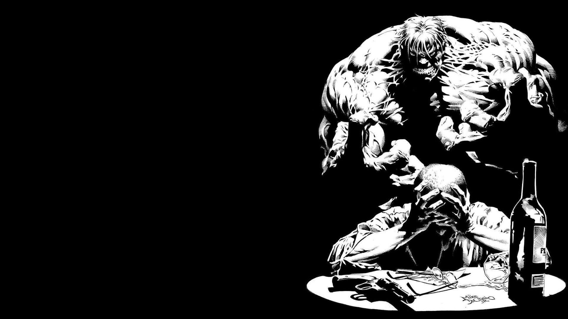 1920x1080 The Hulk Black And White 壁紙画像.com :