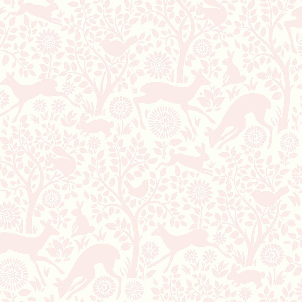 1000x1000 Chesapeake Anahi Light Pink Forest Fauna Light Pink Paper Strippable Roll (Covers 56.4 sq. ft.)-HAS01231 Home Depot