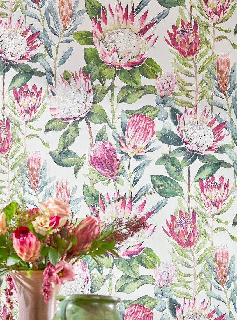 814x1100 Wallpaper Paloma (White, Ivory, Heather violet, Shades of green, Light pink, Red violet)