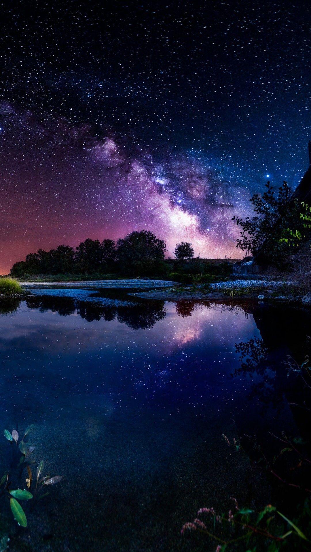 1080x1920 Milky Way Reflections Wallpaper