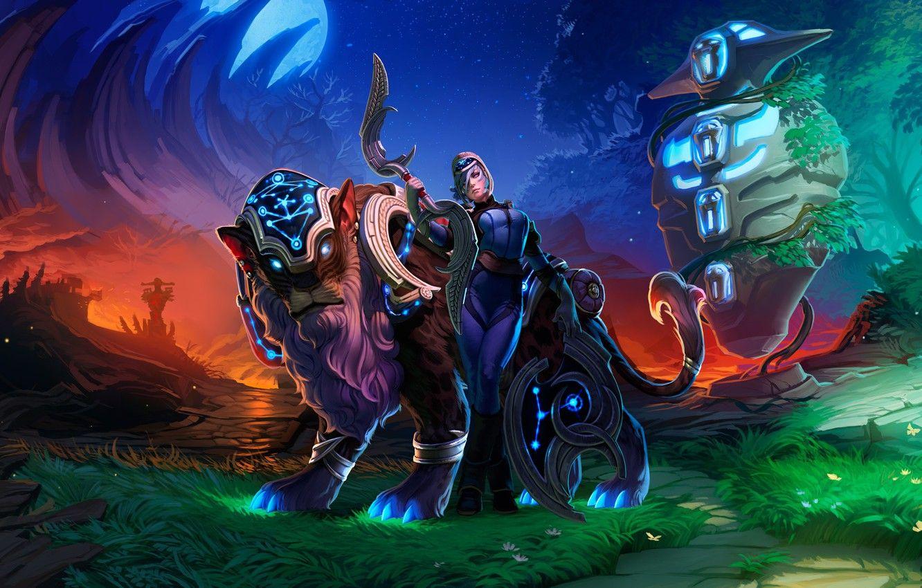 1332x850 Wallpaper The moon, Panther, Color, Dota DotA the best DotA character, Luna the moonrider image for desktop, section игры