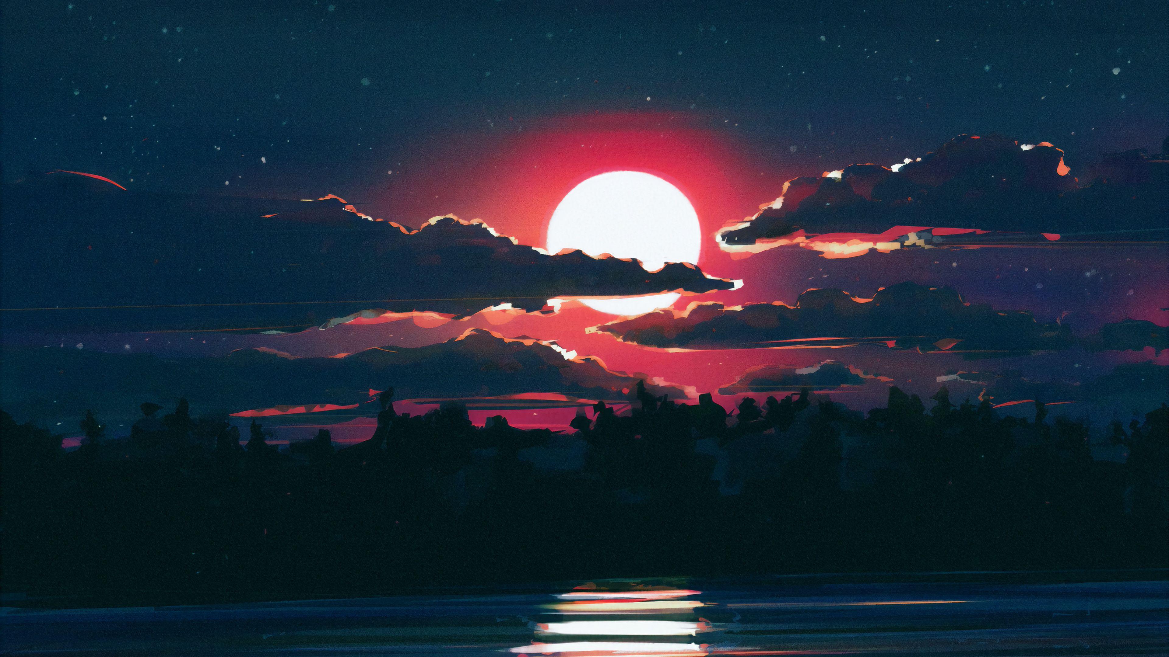 3840x2160 Lunar Night 4k, HD Artist, 4k Wallpaper, Image, Background, Photo and Picture