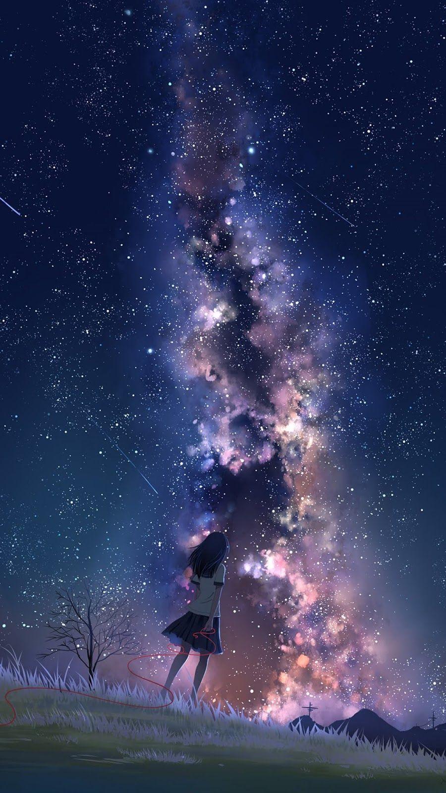 900x1600 Milky Way Anime Wallpaper