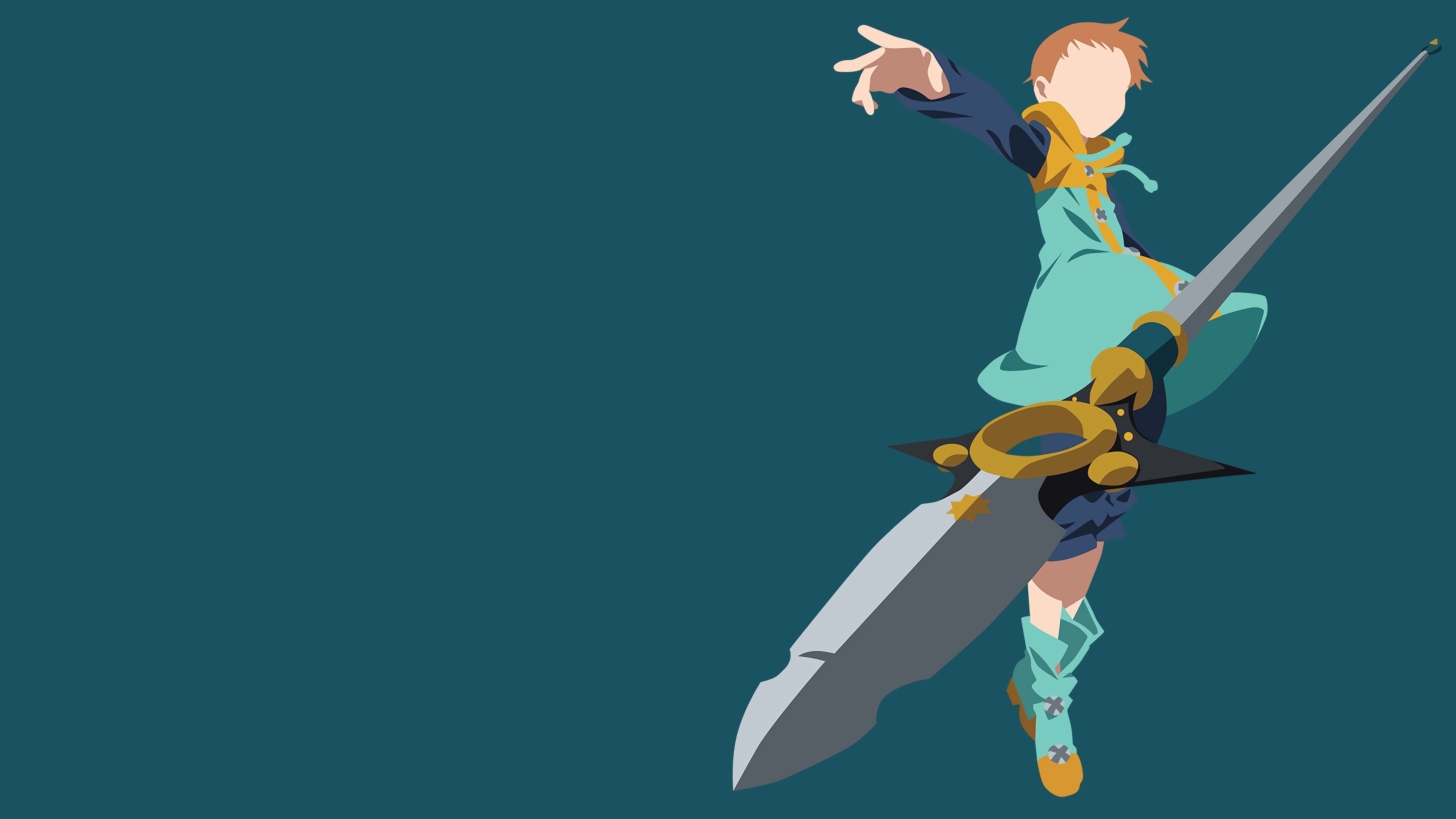 3840x2160 King Spear Minimalist Nanatsu no Taizai Anime 4K