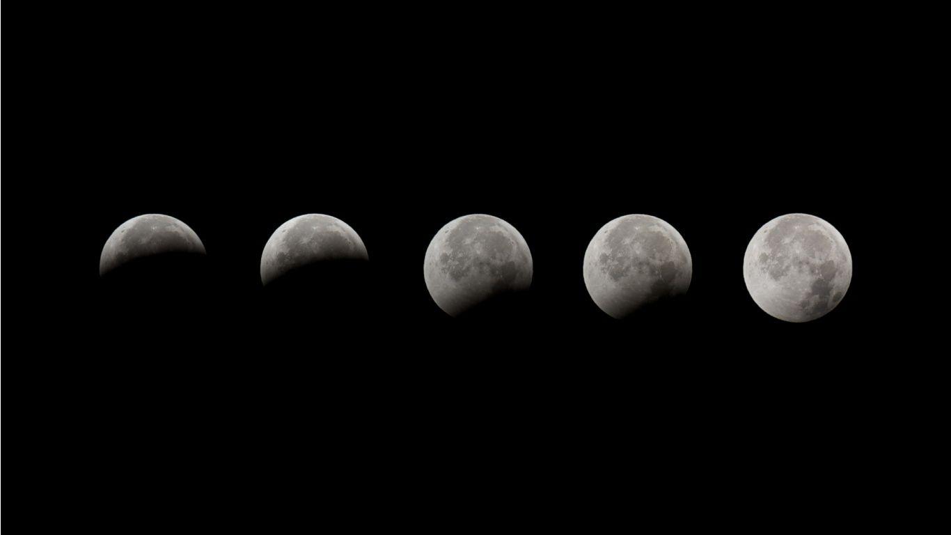 1366x768 Phases of the Moon Wallpaper