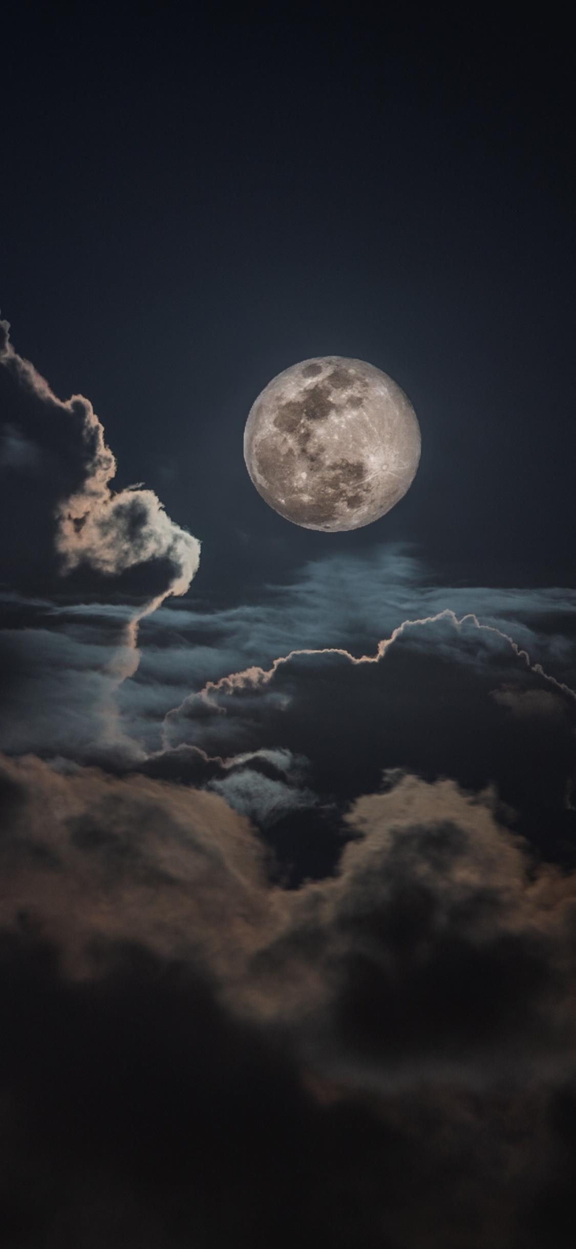 Moon Night Sky Scenery 4K Wallpaper iPhone HD Phone 8180i