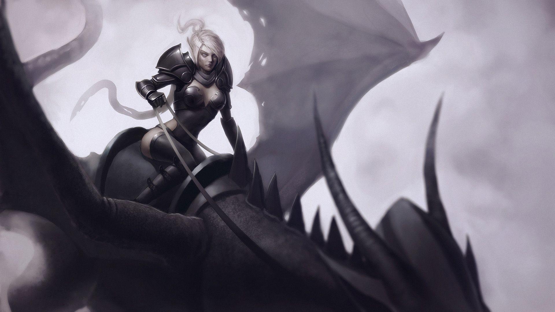 1920x1080 Art girl elf elf rider horse dragon armor girls wallpaperx1080