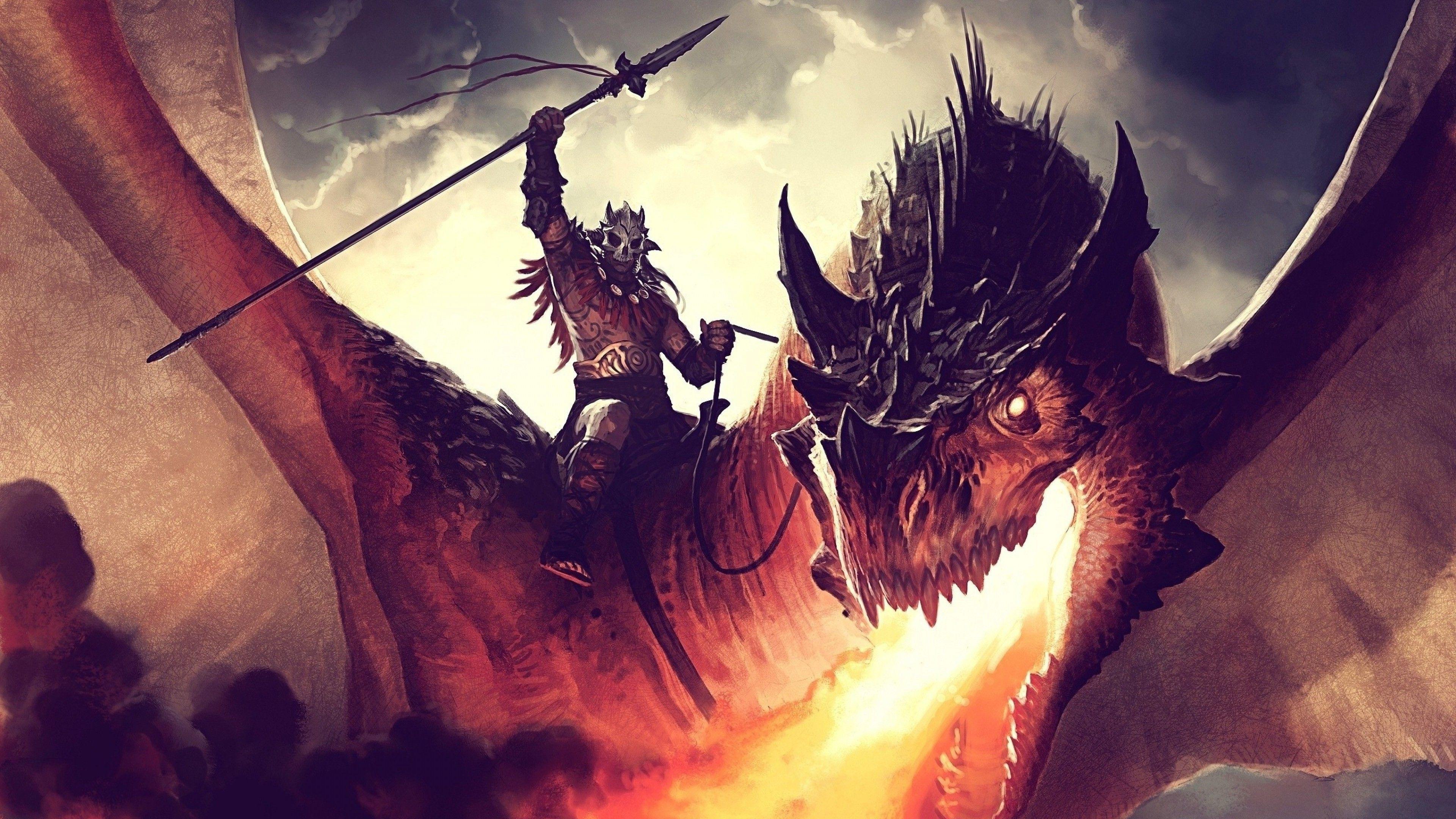 3840x2160 Dragon Warrior Wallpaper