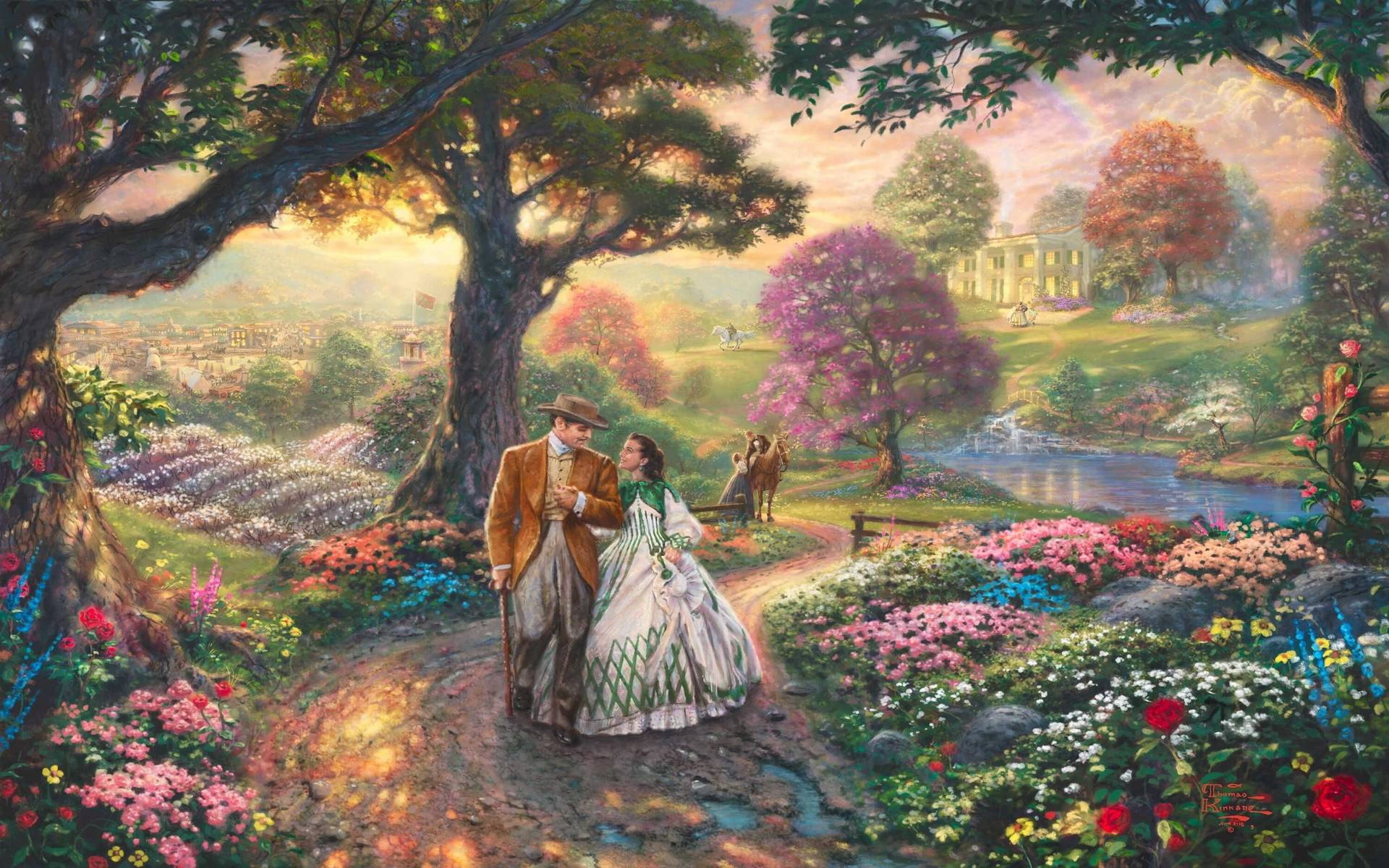 1920x1200 Thomas Kinkade Disney Wallpaper