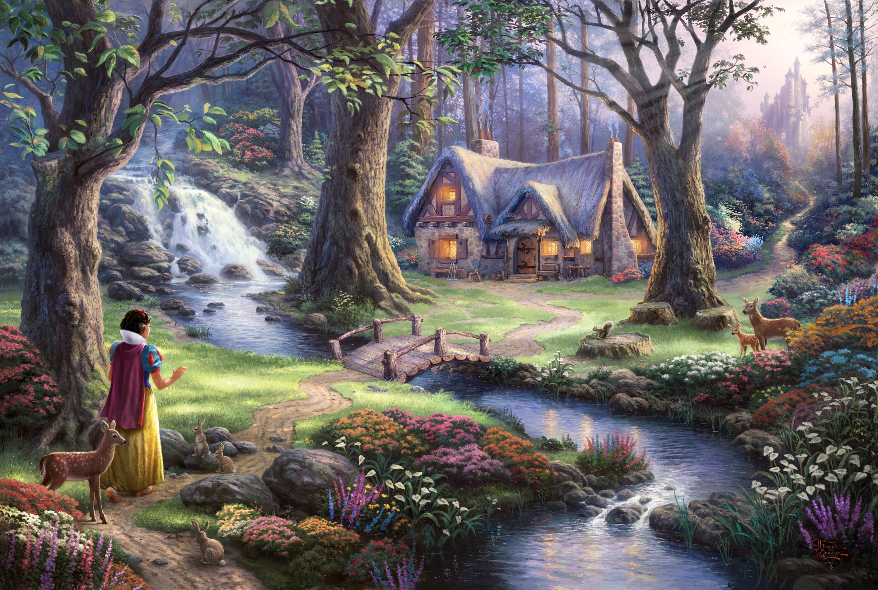 3000x2016 Thomas Kinkade Disney Wallpaper