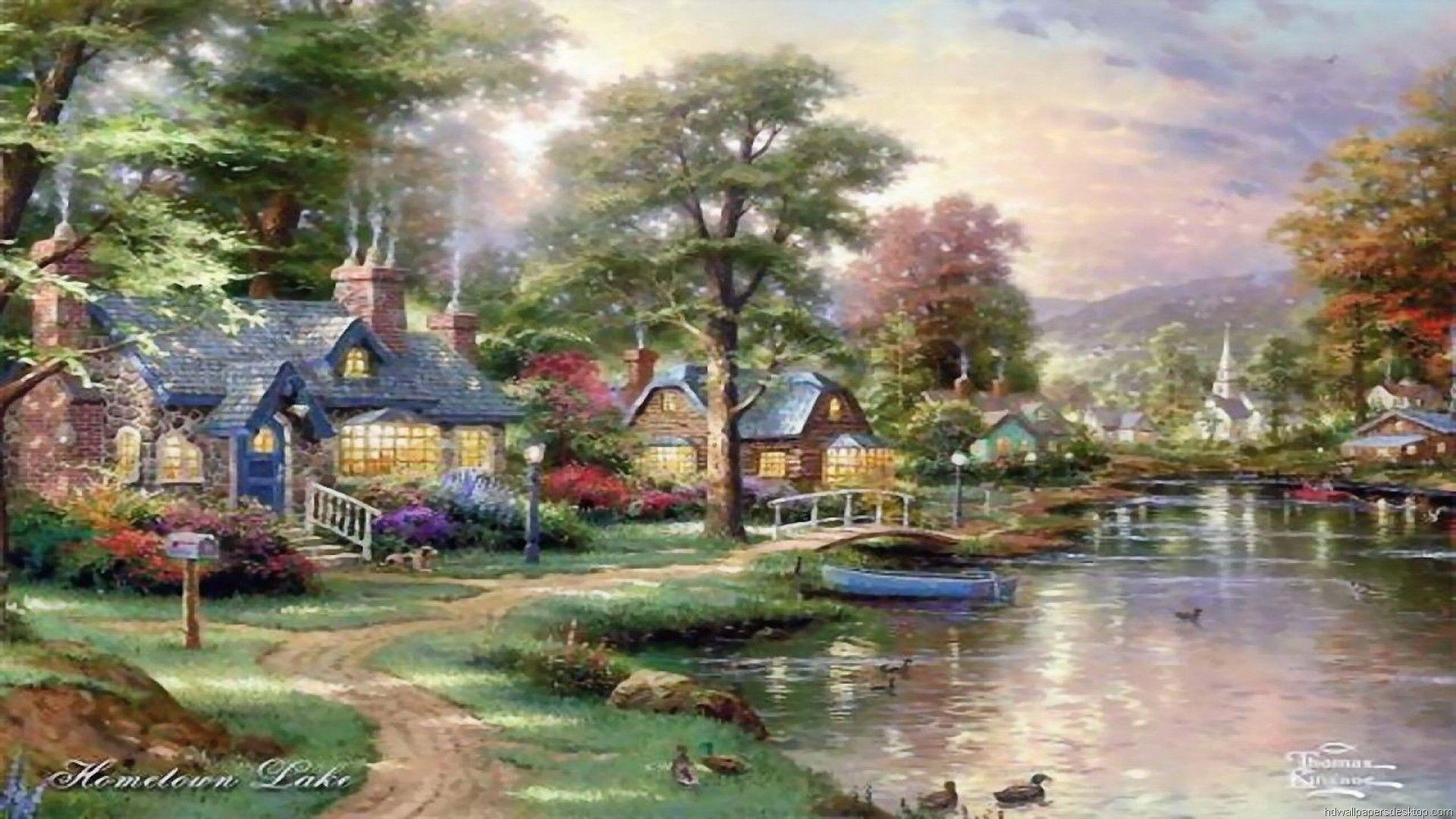 1920x1080 Thomas Kinkade Background Wallpaper