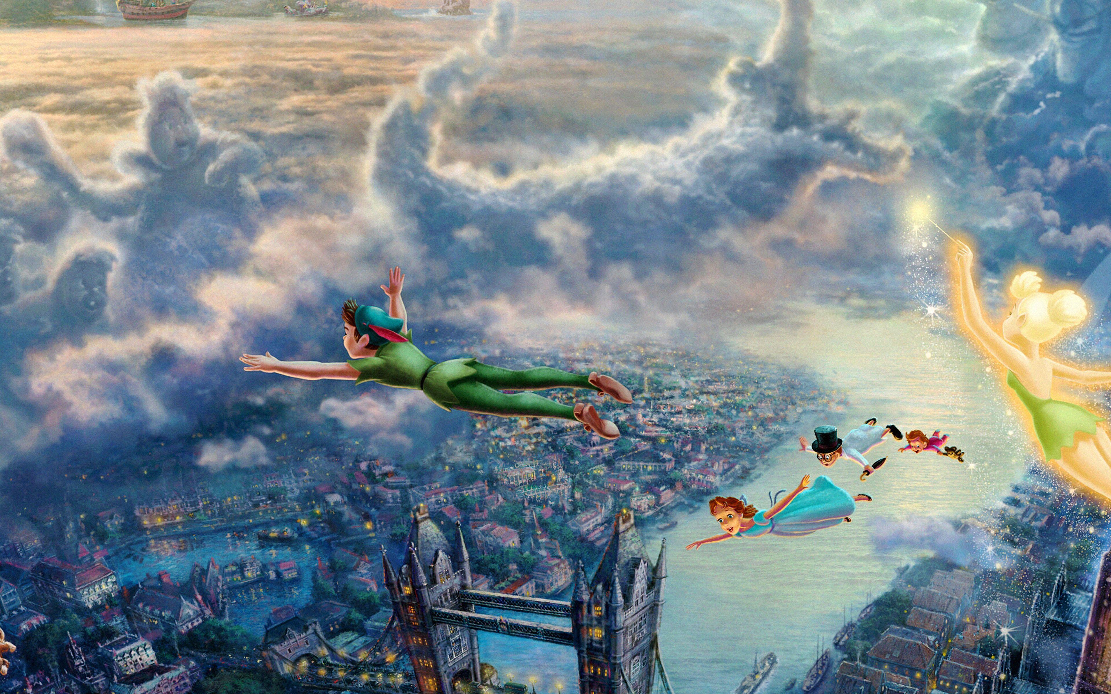 3840x2400 wallpaper for desktop, laptop. peterpan illust art thomas kinkade