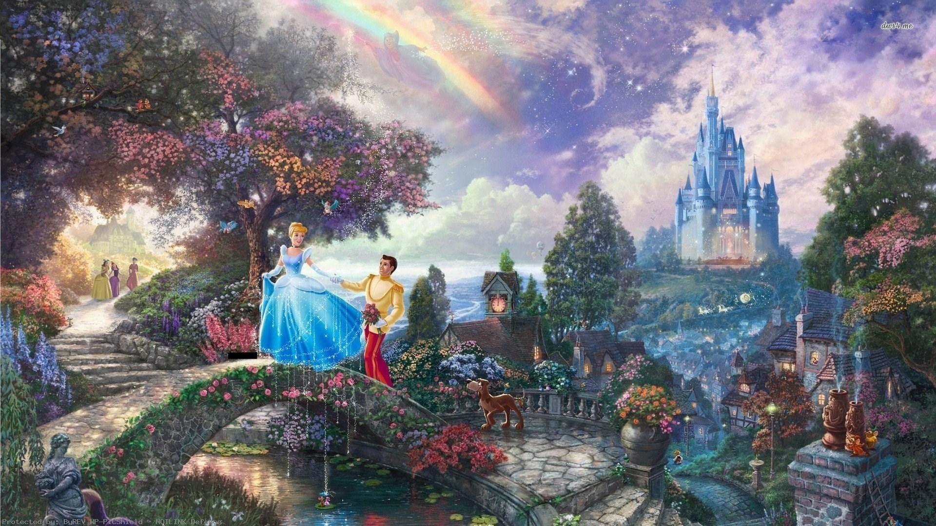 1920x1080 Cinderella, Thomas Kinkade. Cinderella wallpaper, Disney desktop wallpaper, Disney paintings