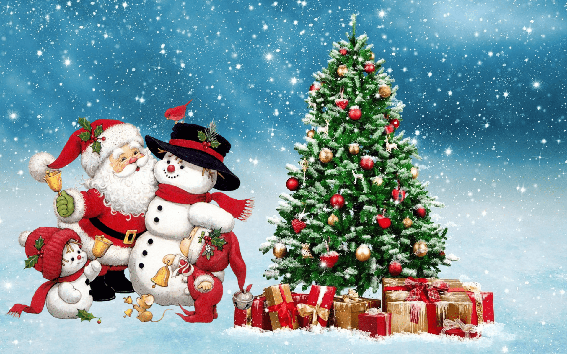 1920x1200 1920x1200 Christmas, Christmas Tree, Holiday, Santa, Snow, Snowman. Mocah.org HD Desktop Wallpaper