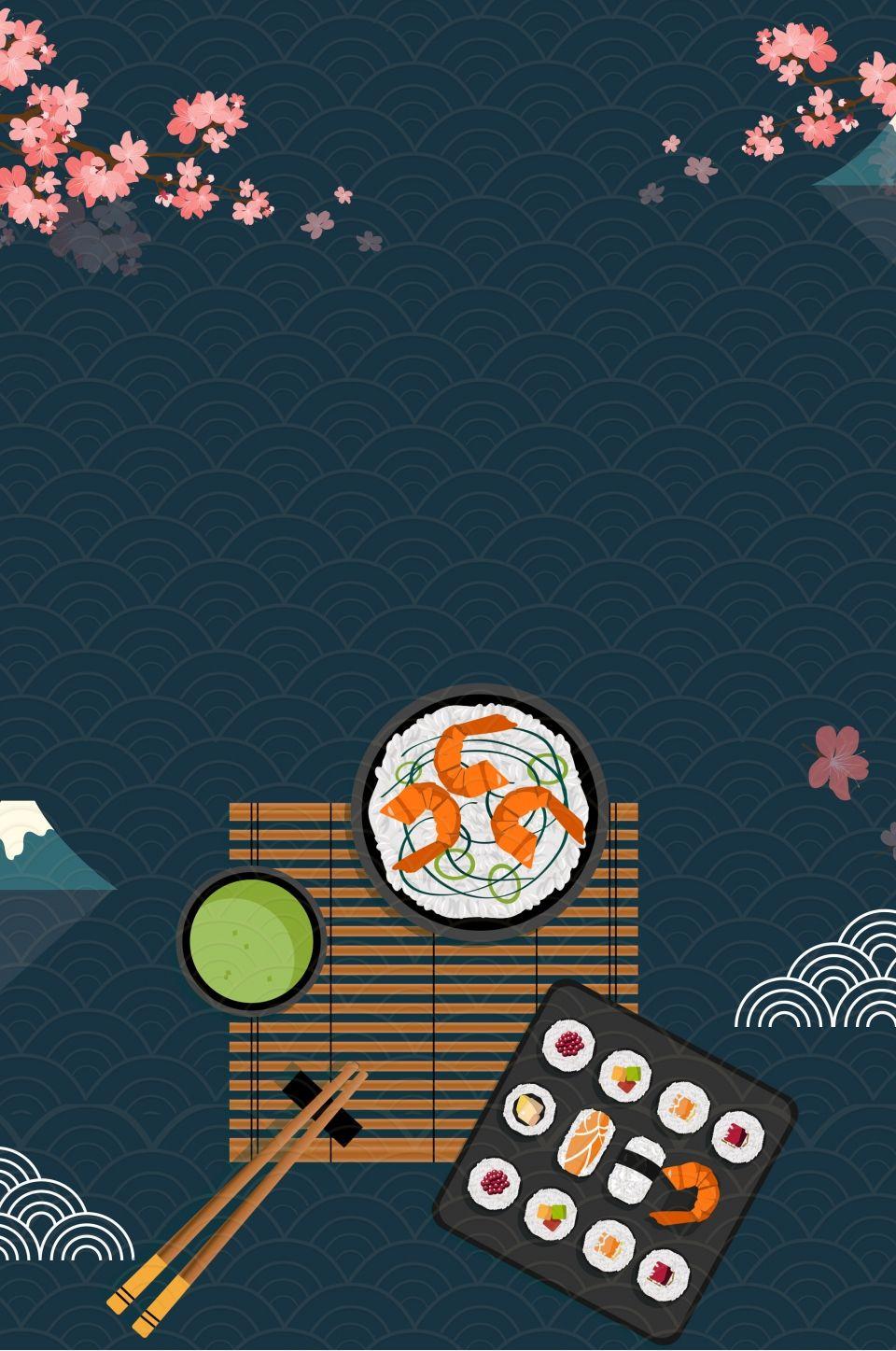 960x1447 Simple Japanese Food Sushi Background Template, Japanese Food, Food, Japanese Background Image for Free Download