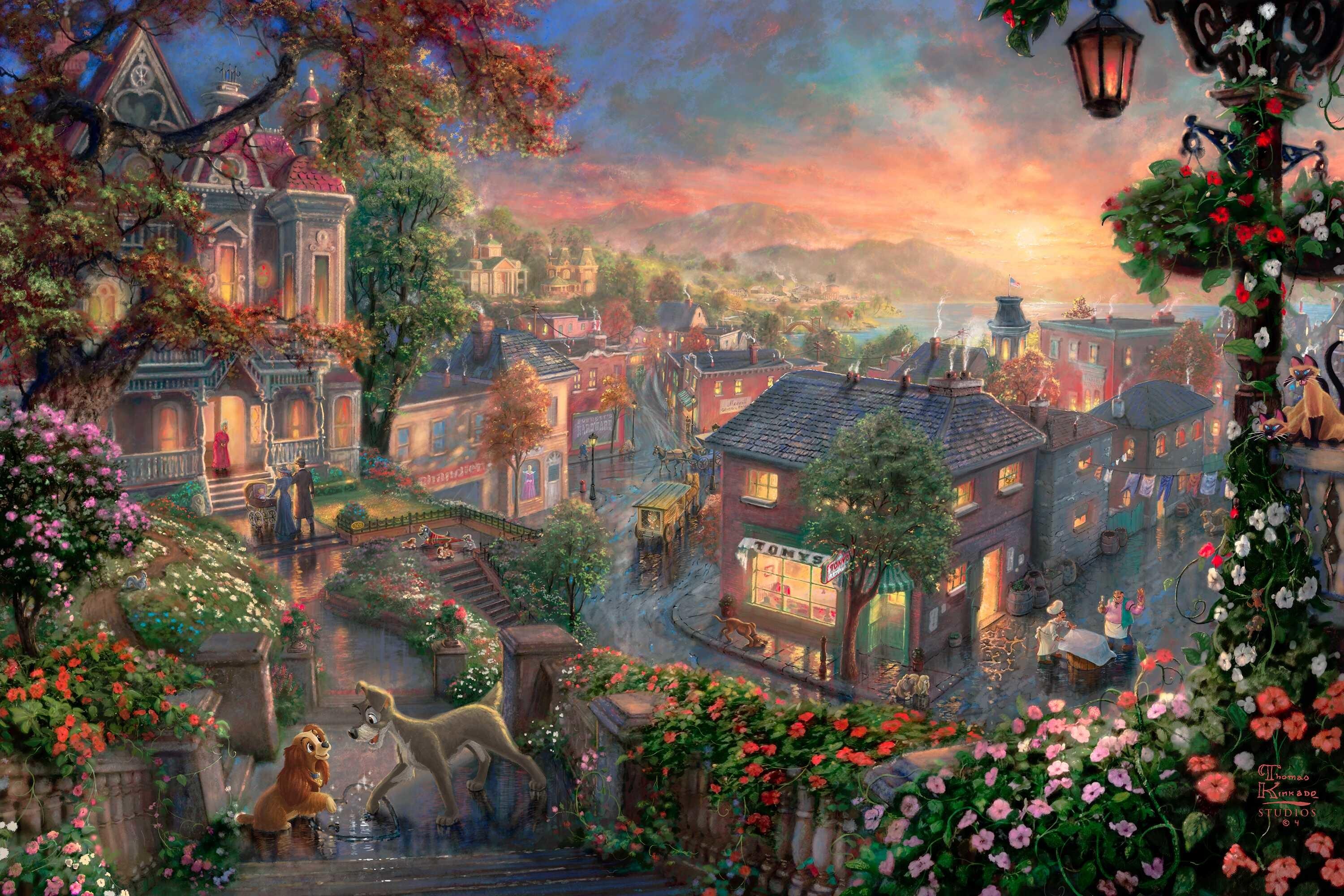 3000x2000 Thomas Kinkade Disney Wallpaper Cartoon