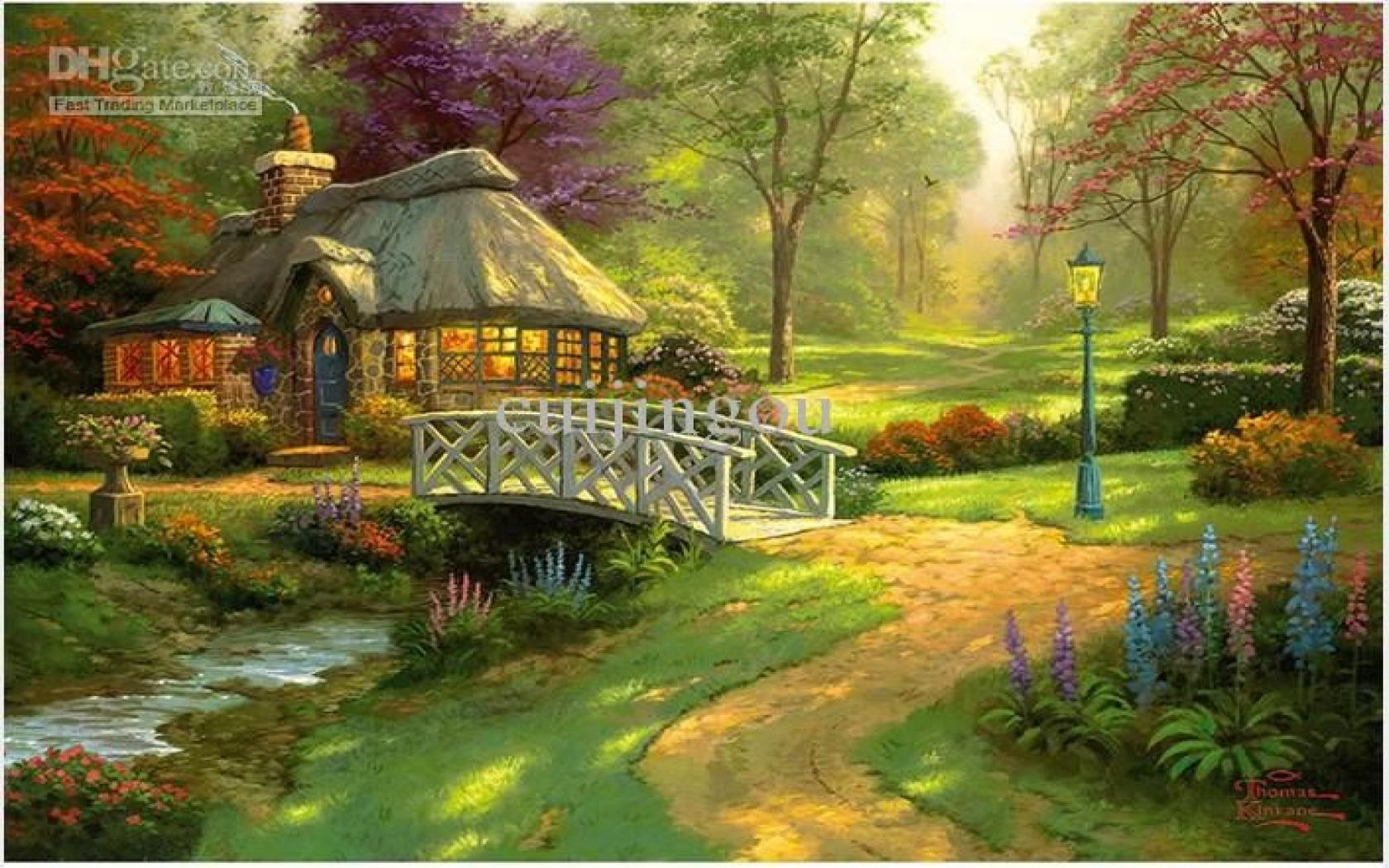 1680x1050 Thomas Kinkade Summer Wallpaper