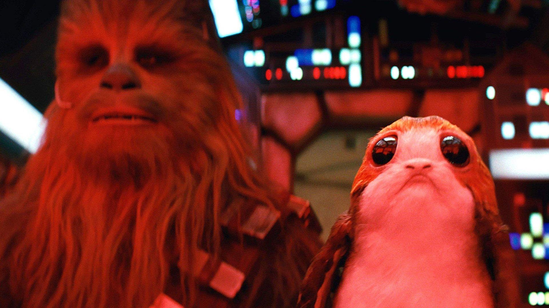 1920x1080 Porg Chewbacca Star Wars: The Last Jedi HD