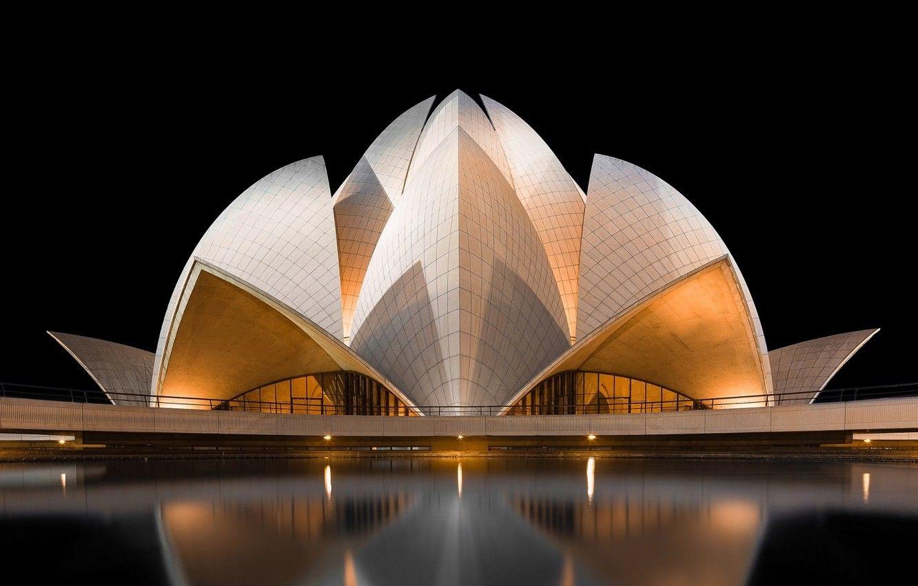 1332x850 Wallpaper water, lotus, temple image for desktop, section город