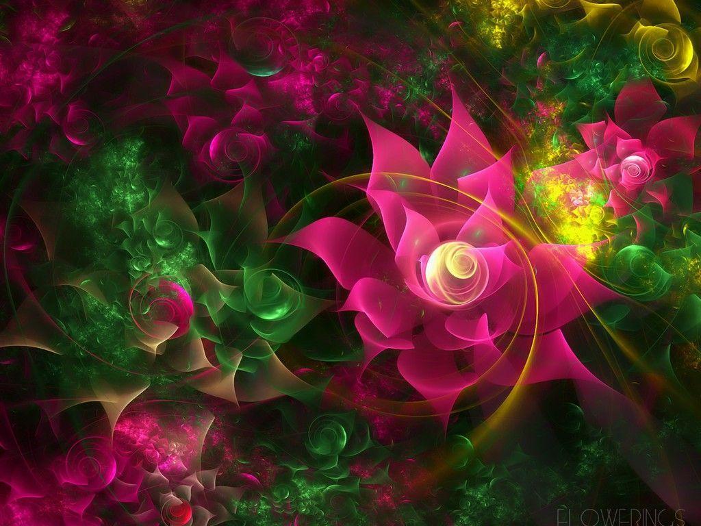 1024x768 3D Flower Wallpaper FREE Picture