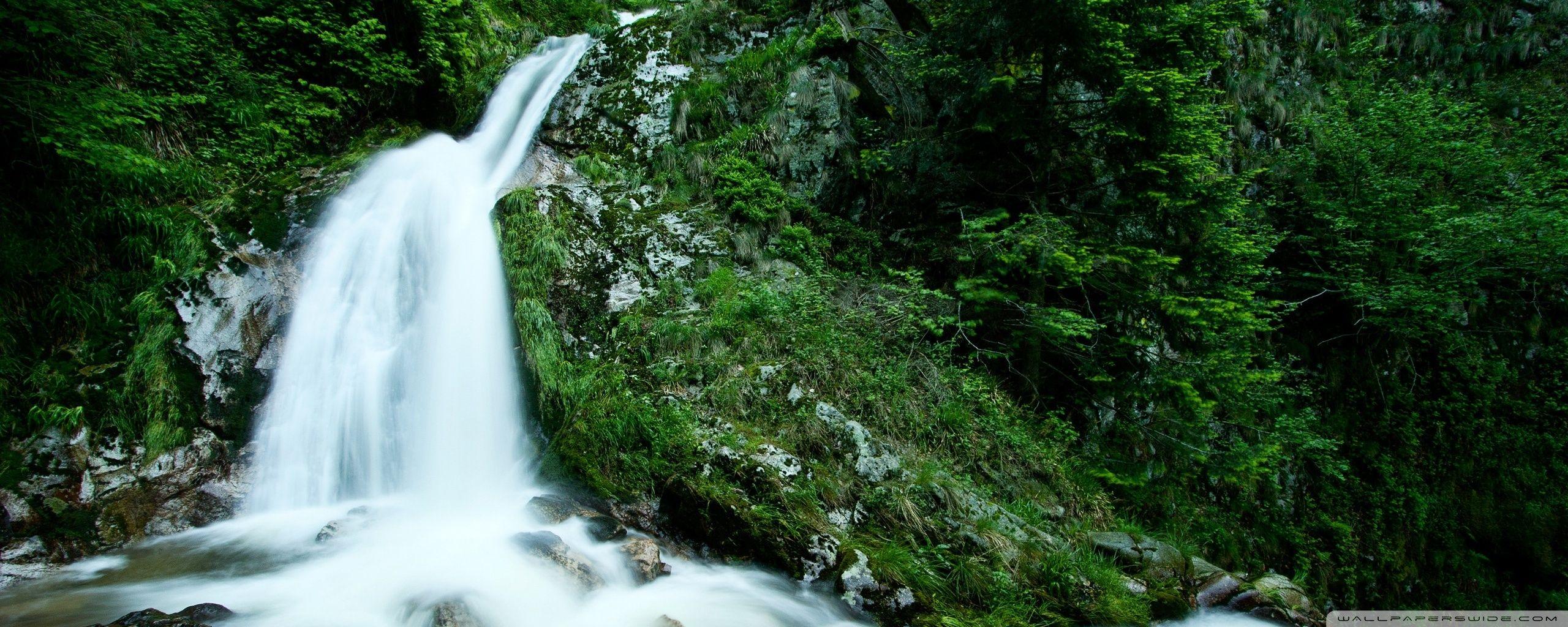 2560x1024 Mountain Waterfall ❤ 4K HD Desktop Wallpaper for • Dual Monitor