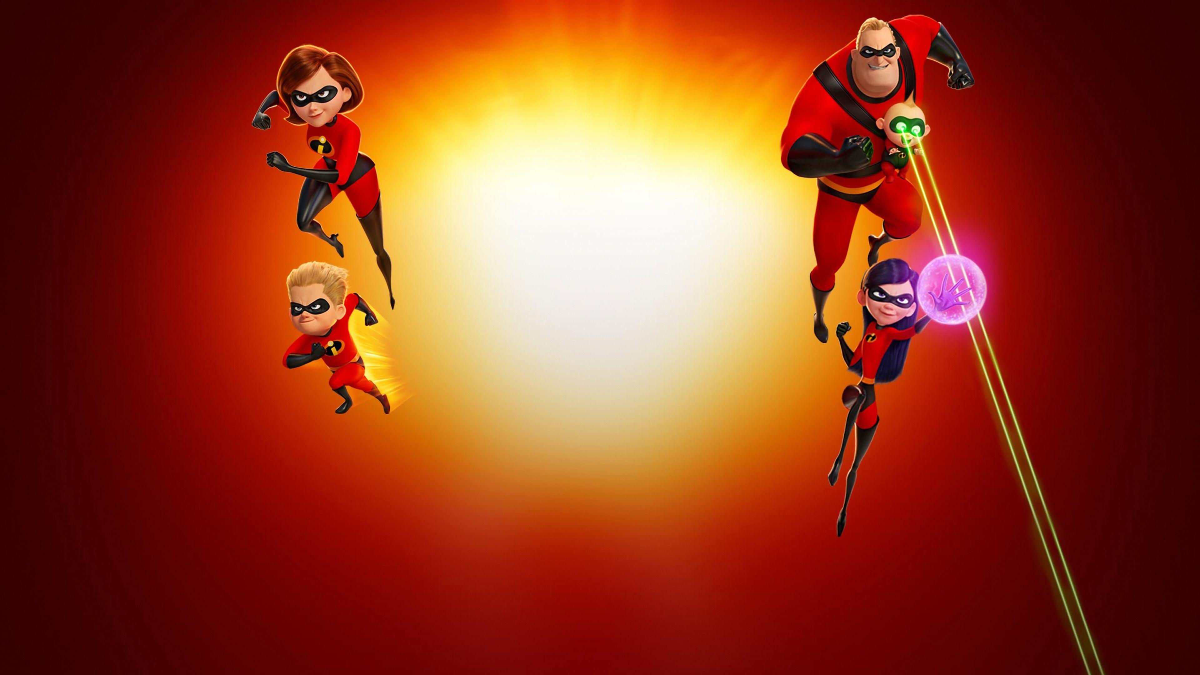 3840x2160 Incredibles 2 Elastigirl Dash Mr. Incredible Jack Jack Violet 4K