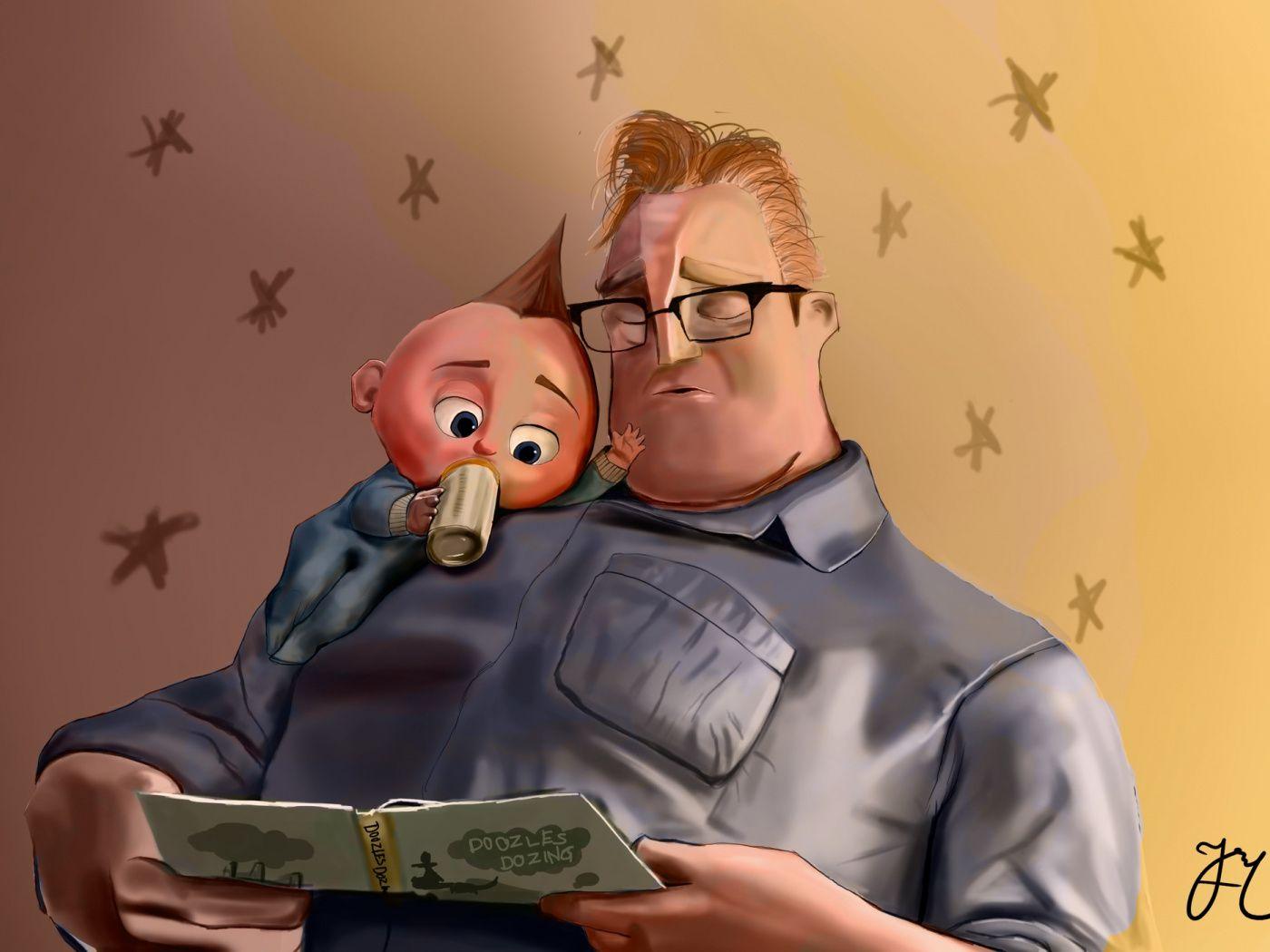 1400x1050 Download The Incredibles Jack, Mr. Incredible, father and son, art wallpaper, 1400x Standard 4: Fullscreen