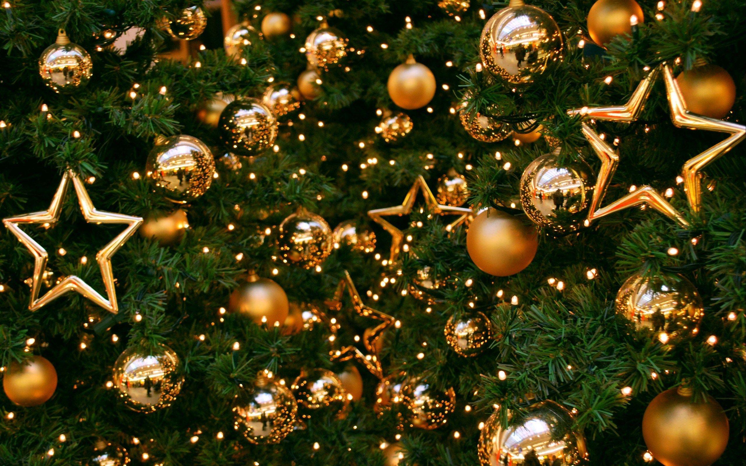 2560x1600 New Year Christmas Tree Balls Stars wallpaperx1600