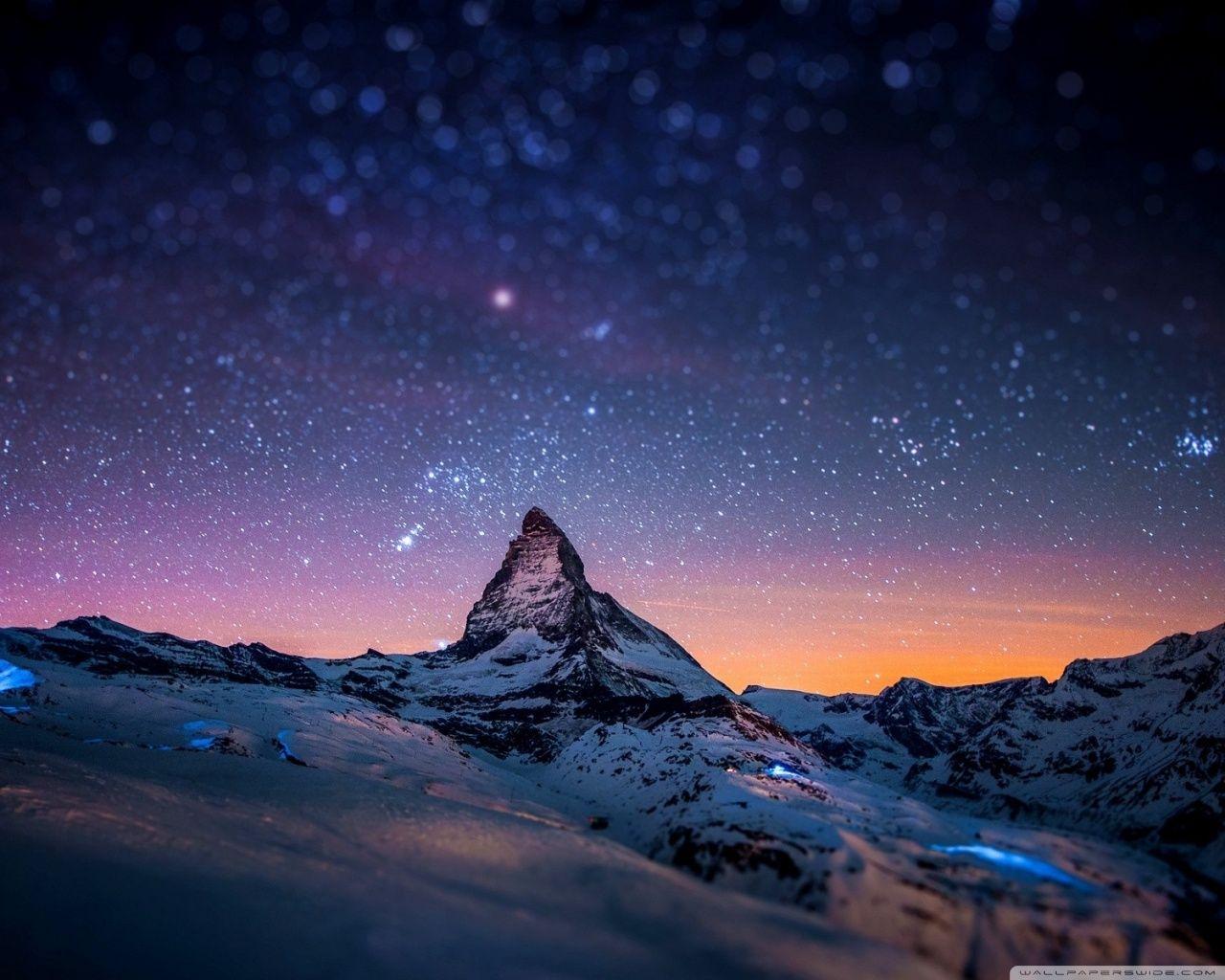 1280x1024 Mountain at Night Ultra HD Desktop Background Wallpaper for 4K UHD TV : Tablet