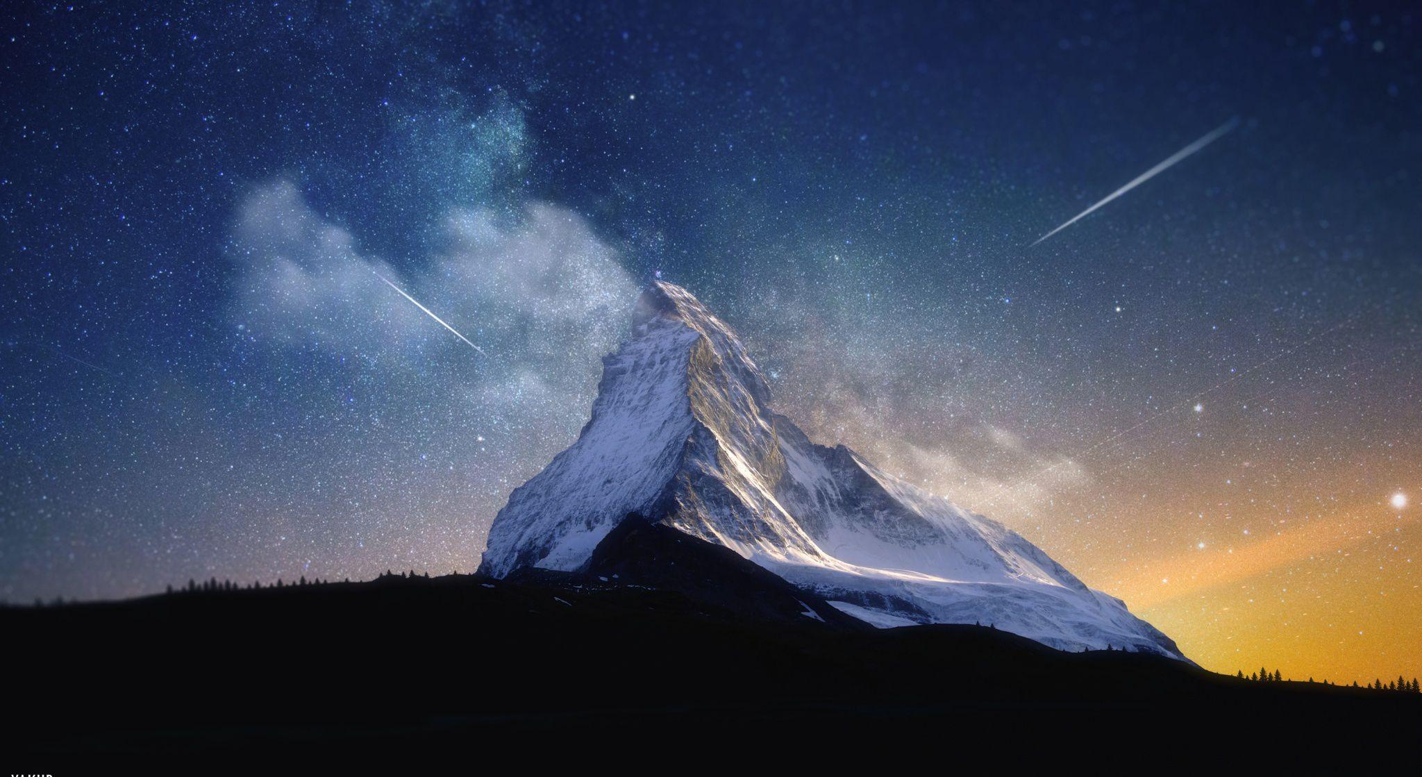 2048x1119 Night Scenery Wallpaper