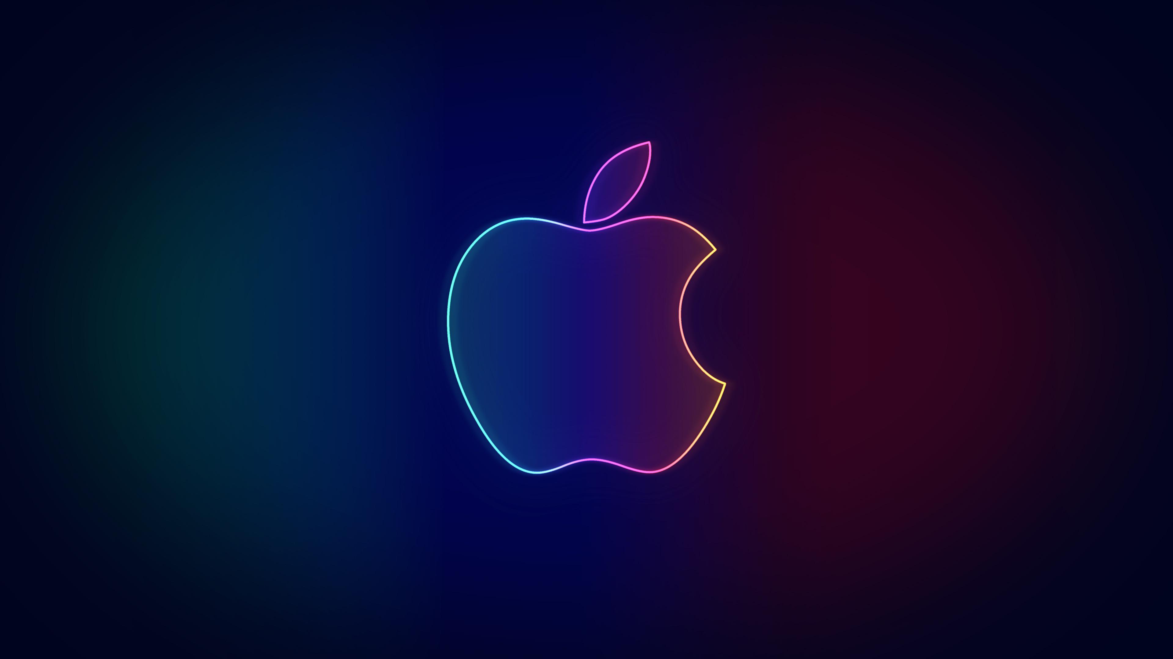 3840x2160 Neon Apple logo [3840x2160]