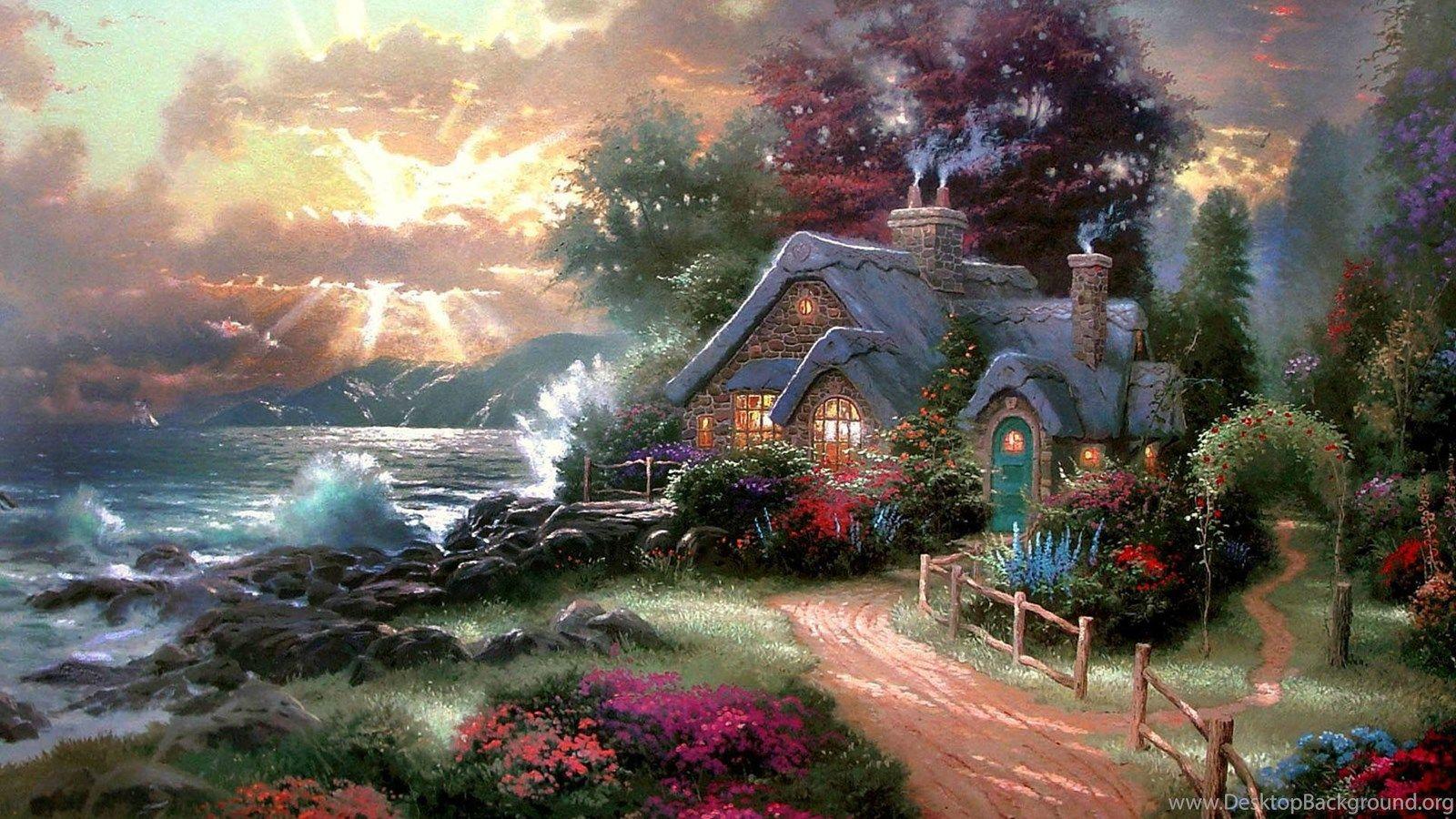 1600x900 Awesome Cottage Near The Beach Wallpaper Fanta Desktop Background