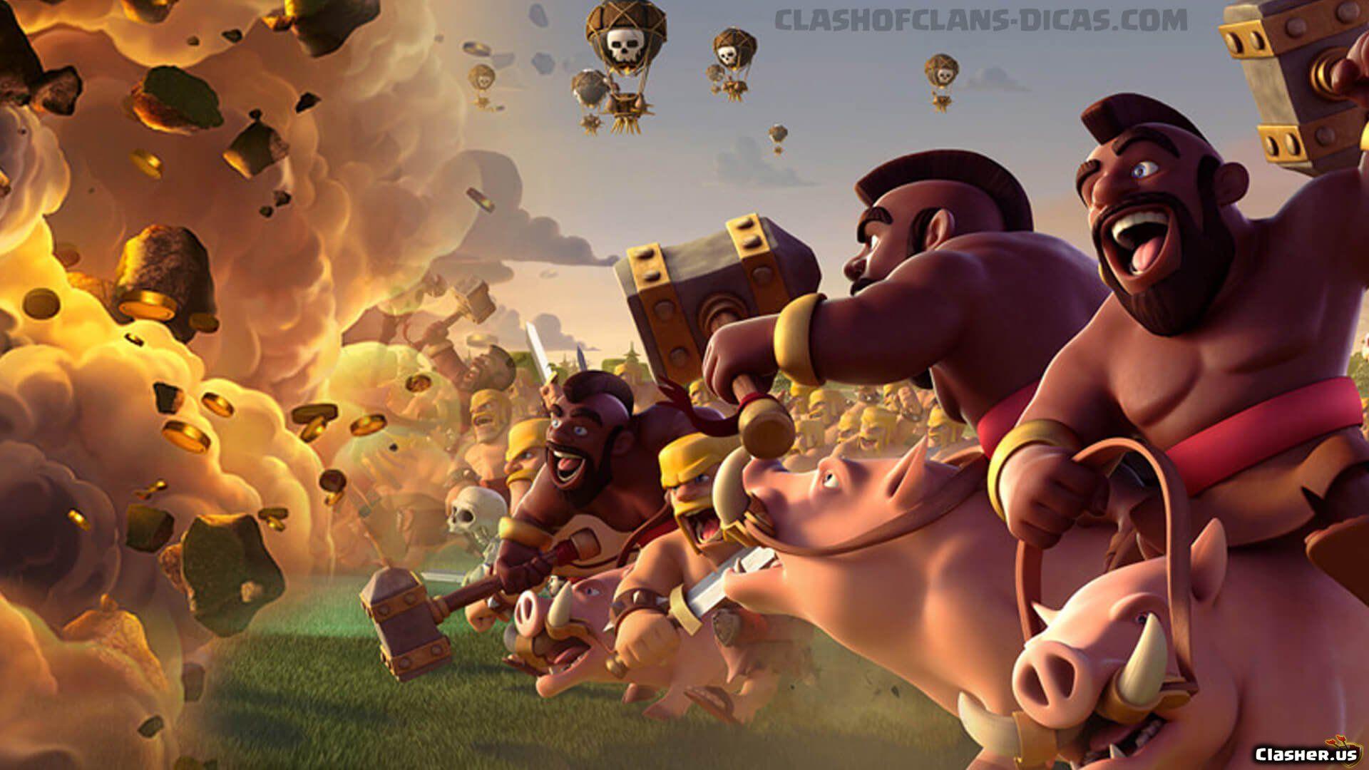 1920x1080 Hog Rider come on of Clans Wallpaper