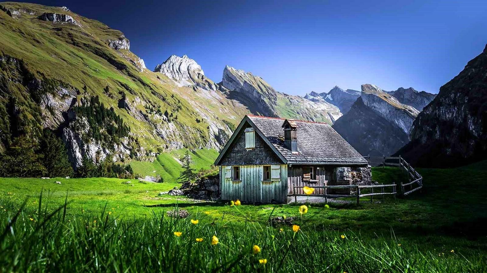 1600x900 Free Mountain Summer Wallpaper