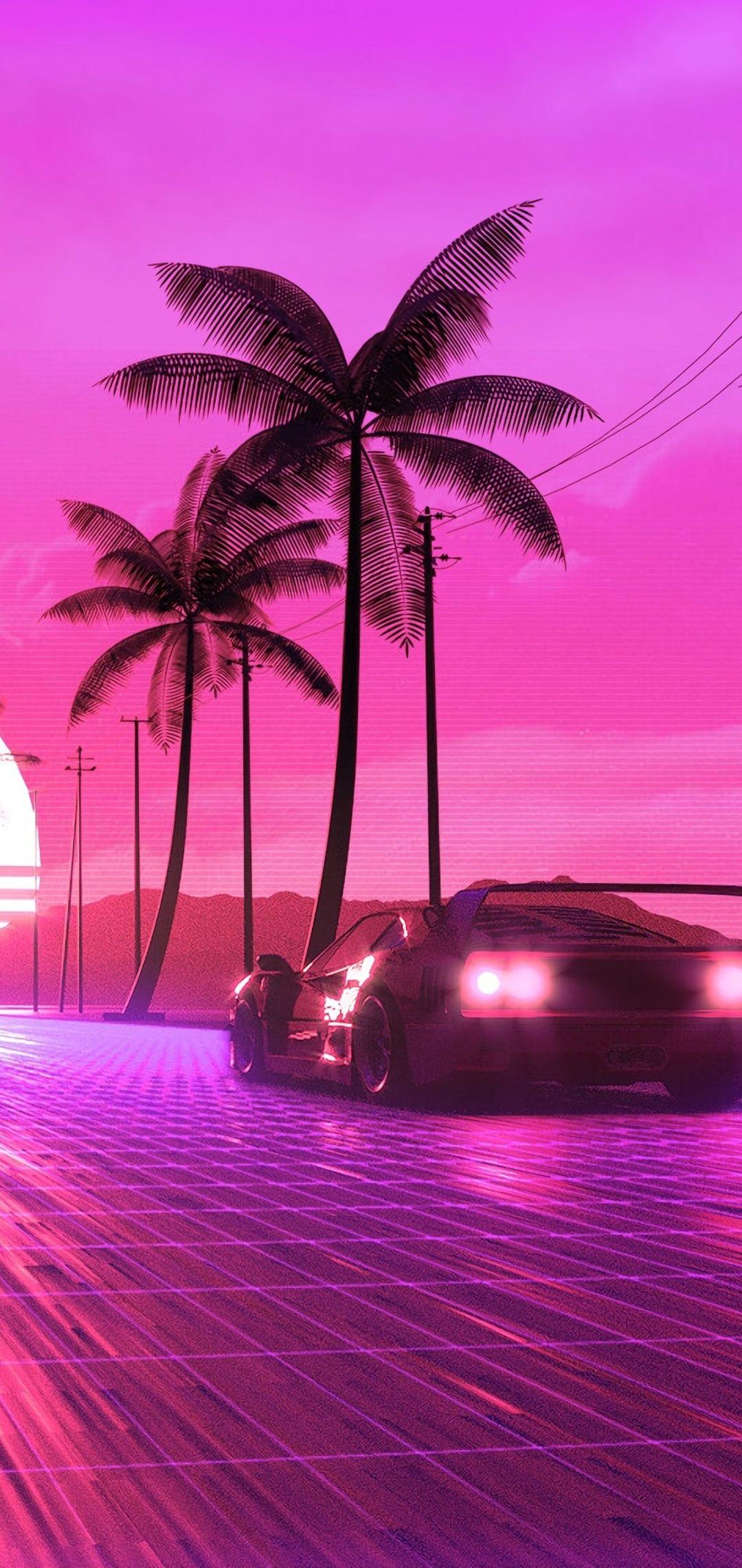 1080x2280 Retro 80s Ride One Plus Huawei p Honor view Vivo y Oppo f Xiaomi Mi A2 HD 4k Wallpaper, Image, Background, Photo and Picture