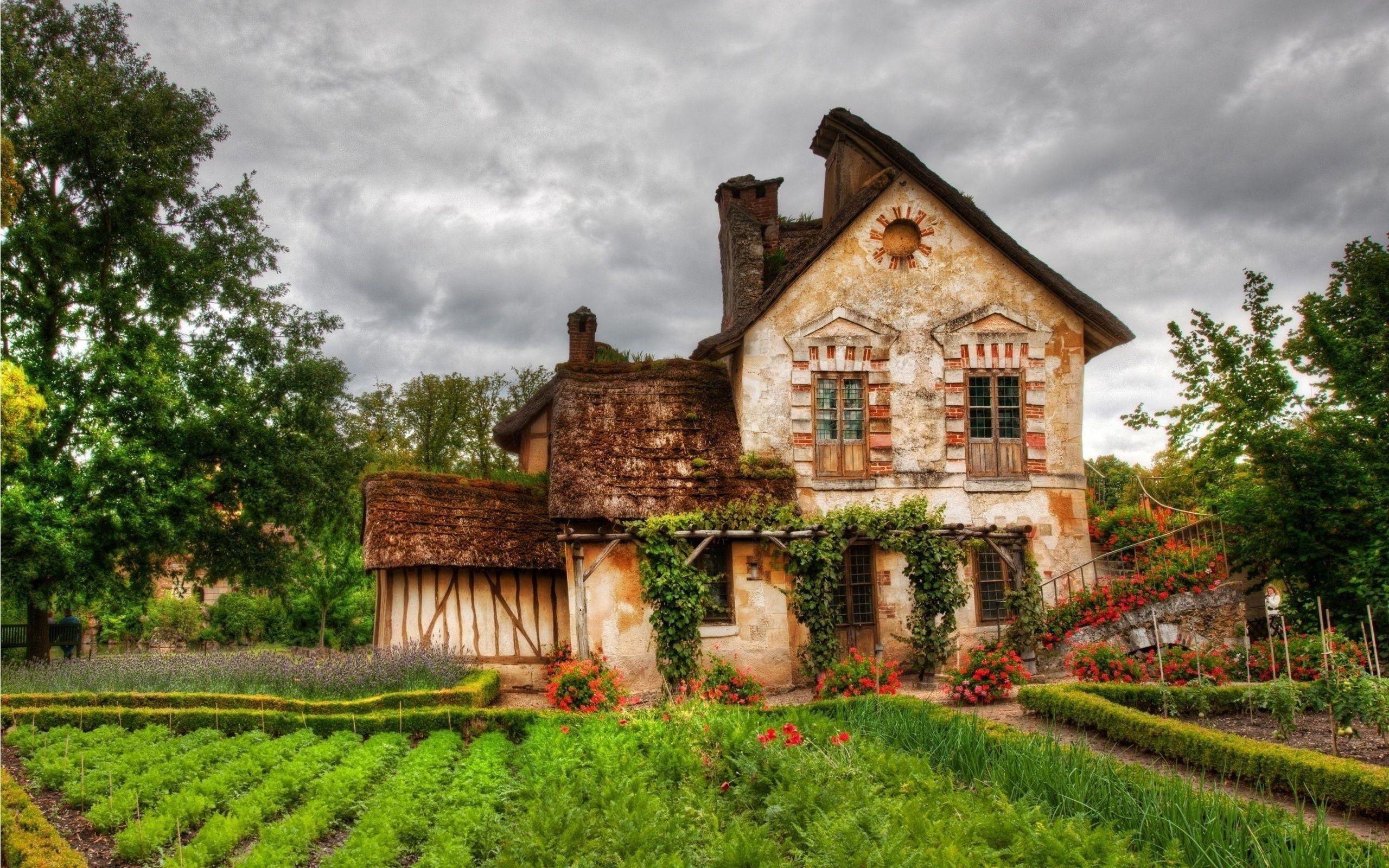 2560x1600 Download wallpaper old cottage, garden, flowers, france for desktop with resolution 2560x1600. High Quality HD picture wallpaper