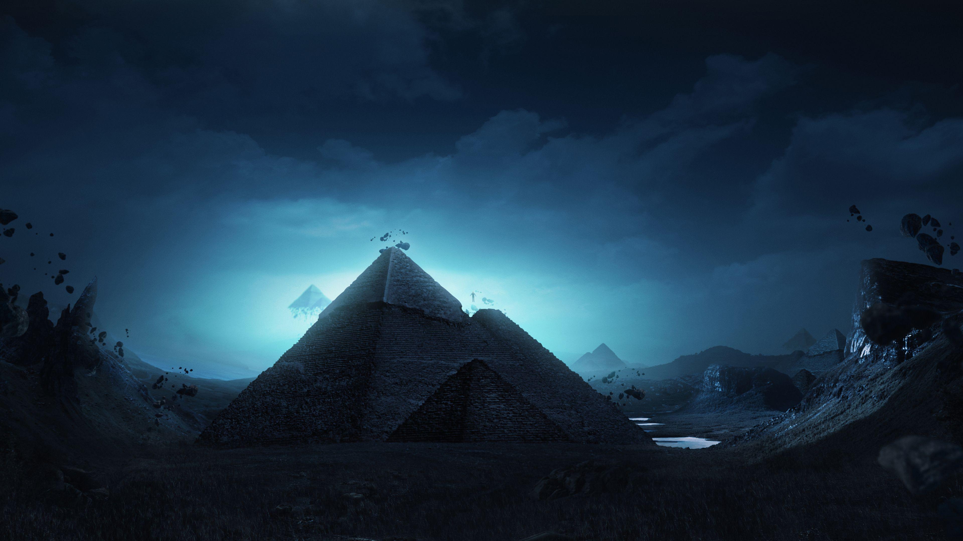3840x2160 Surreal Pyramids 4k Wallpaper HD Wallpaper