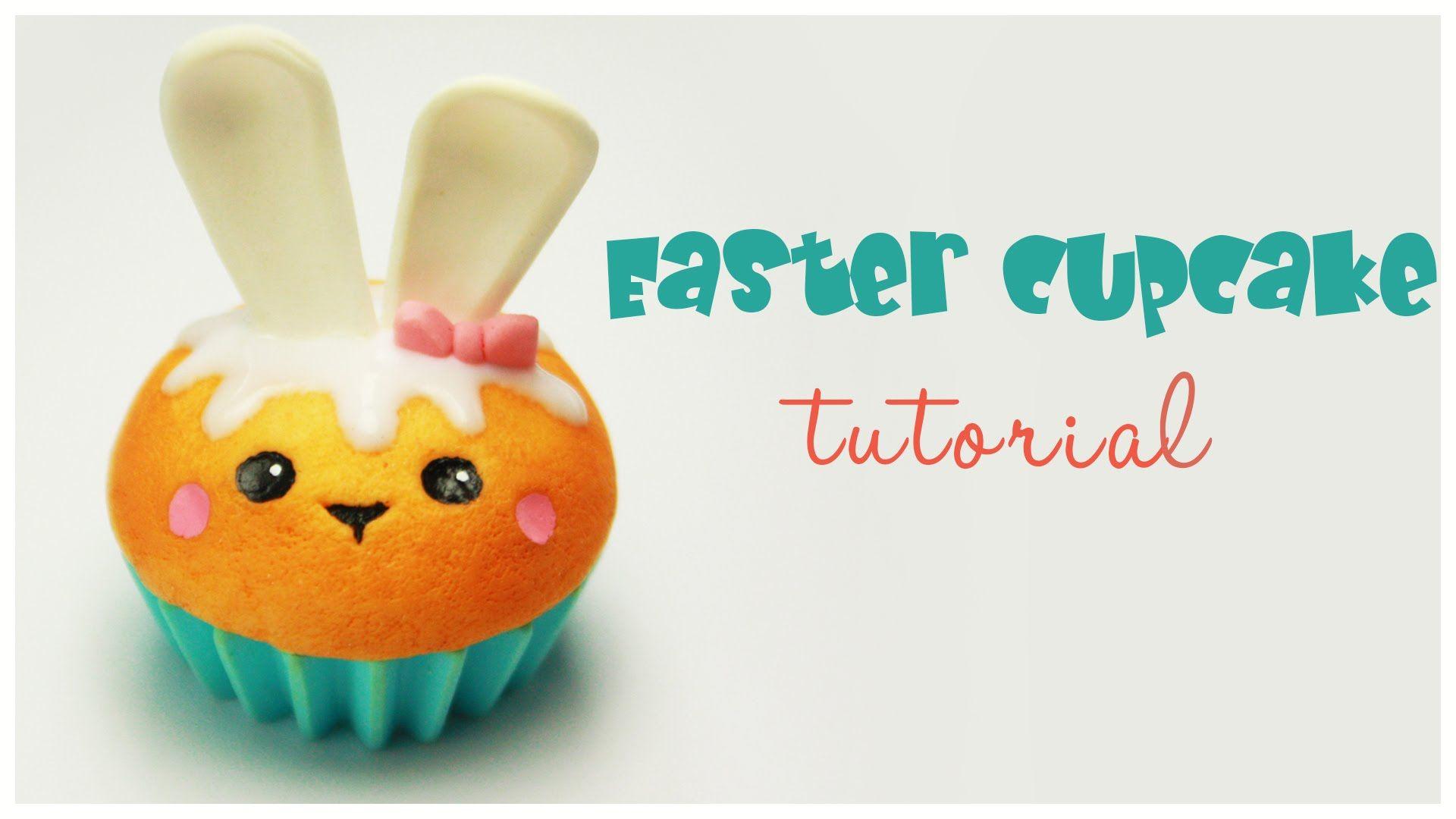1920x1080 polymer clay Kawaii Easter Cupcake TUTORIALcollab