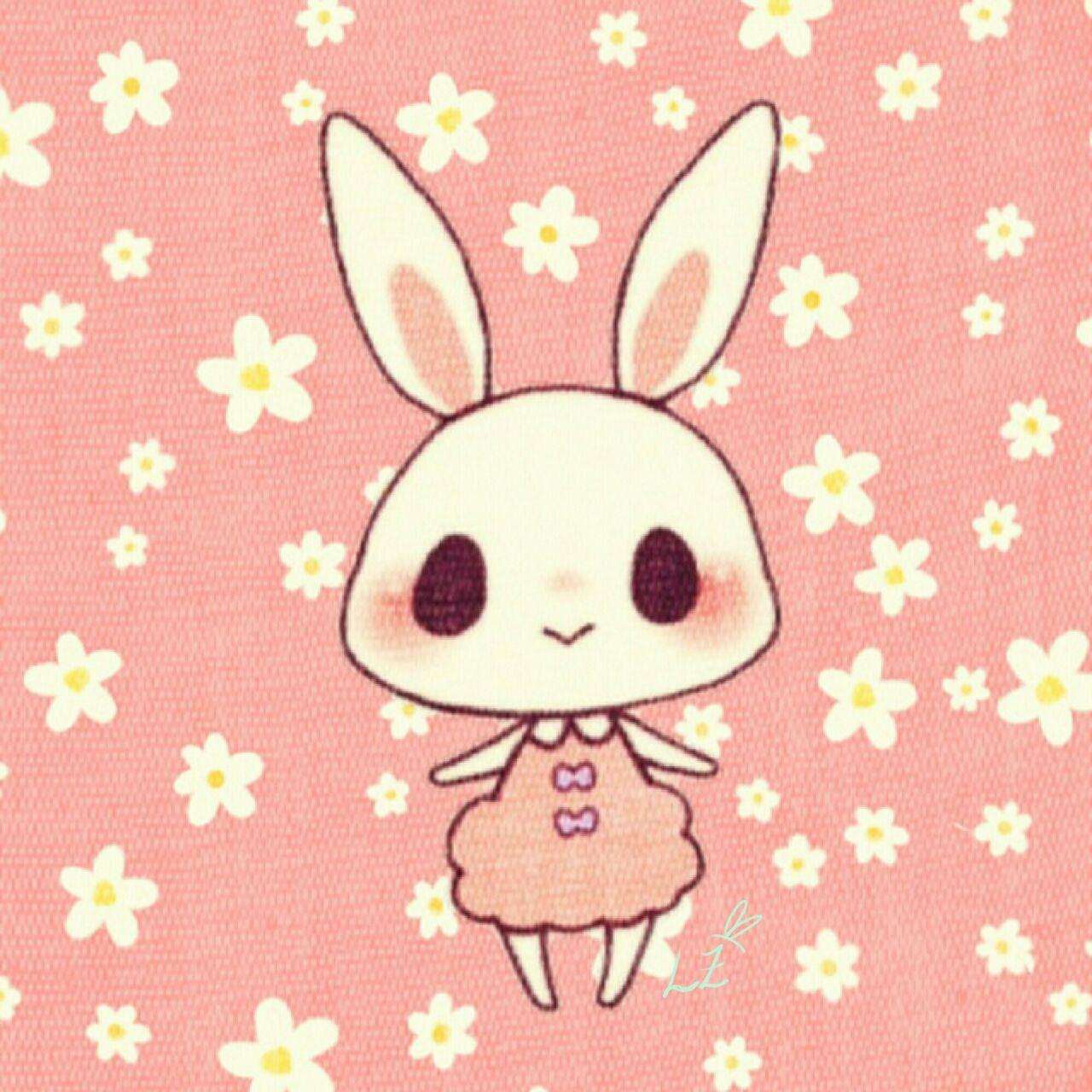 1280x1280 Kawaii Bunny Fondo De Pantalla Bloqueo