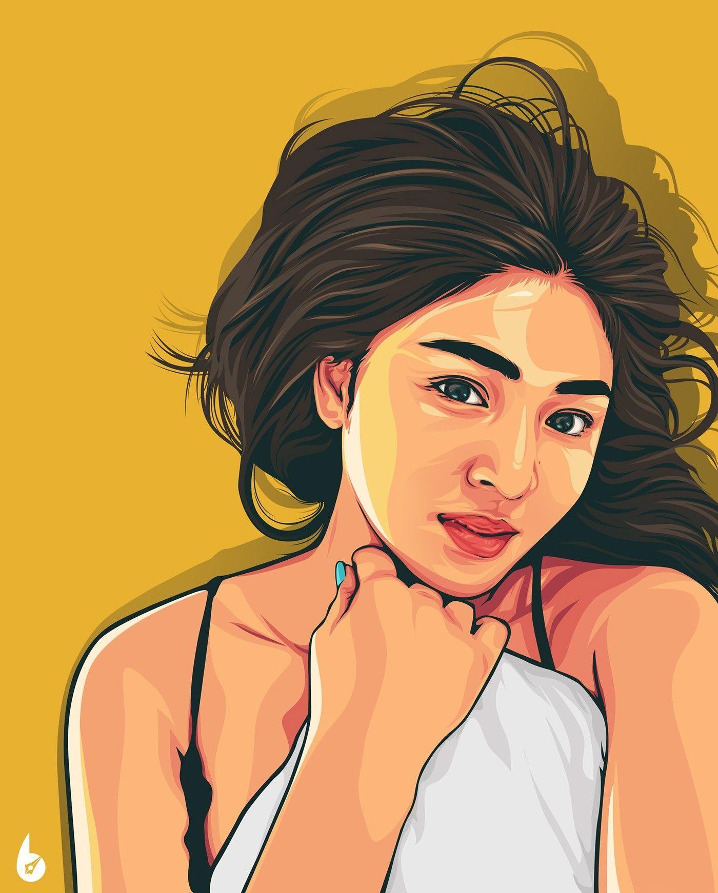 1400x1742 Nadine Lustre vector art. Custom portrait illustration, Vector portrait illustration, Digital portrait art