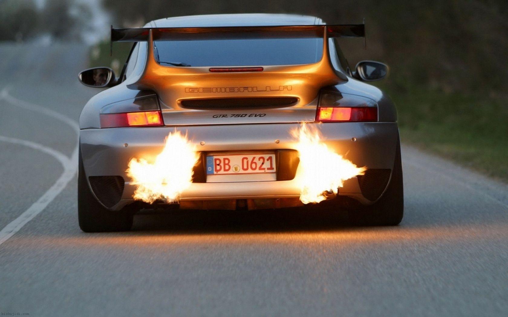 1680x1050 Gemballa Exhaust Flames Wallpaper