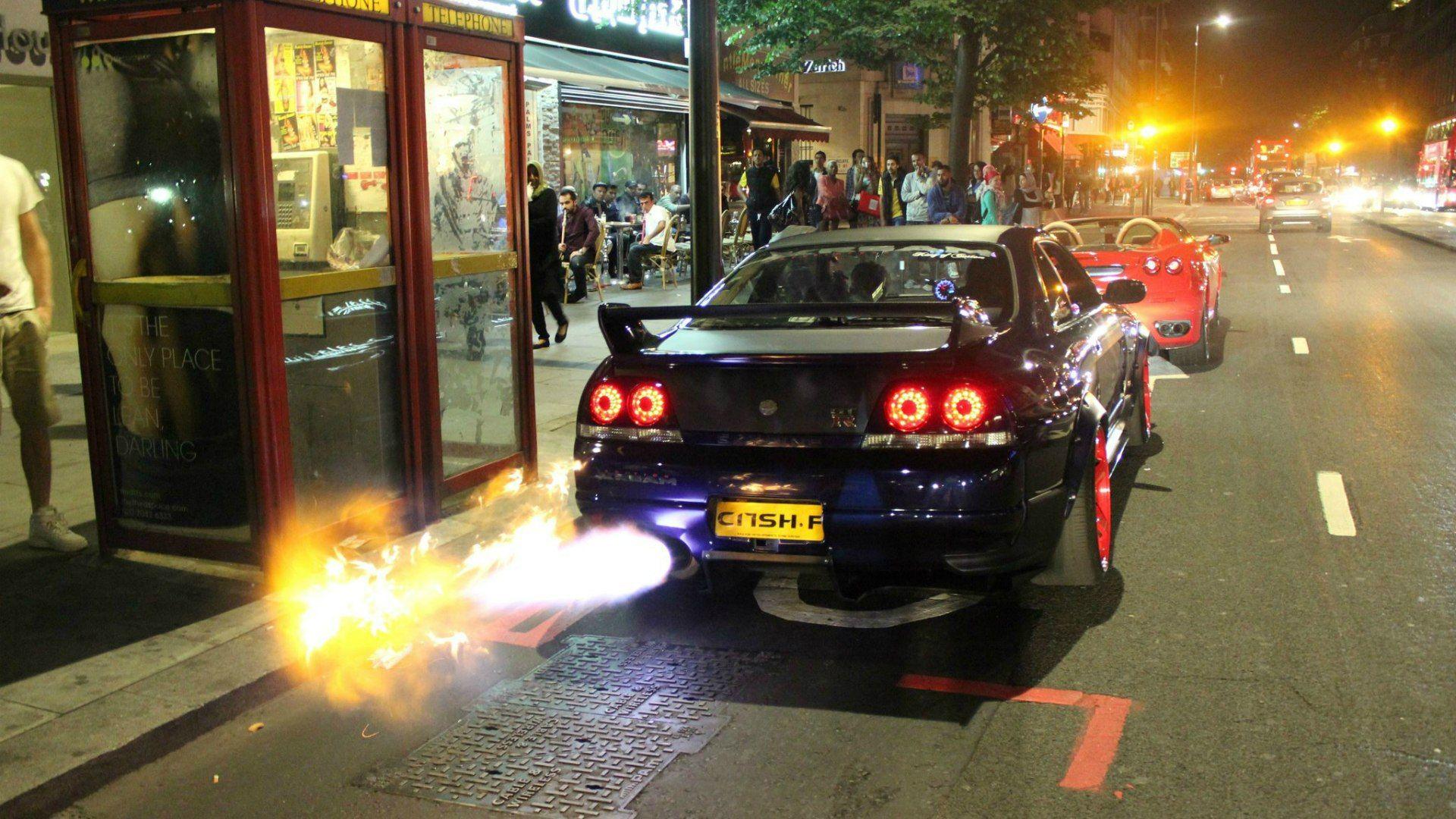 1920x1080 Fire Exhaust Nissan Skyline GT R Wallpaper And Image, Picture, Photo