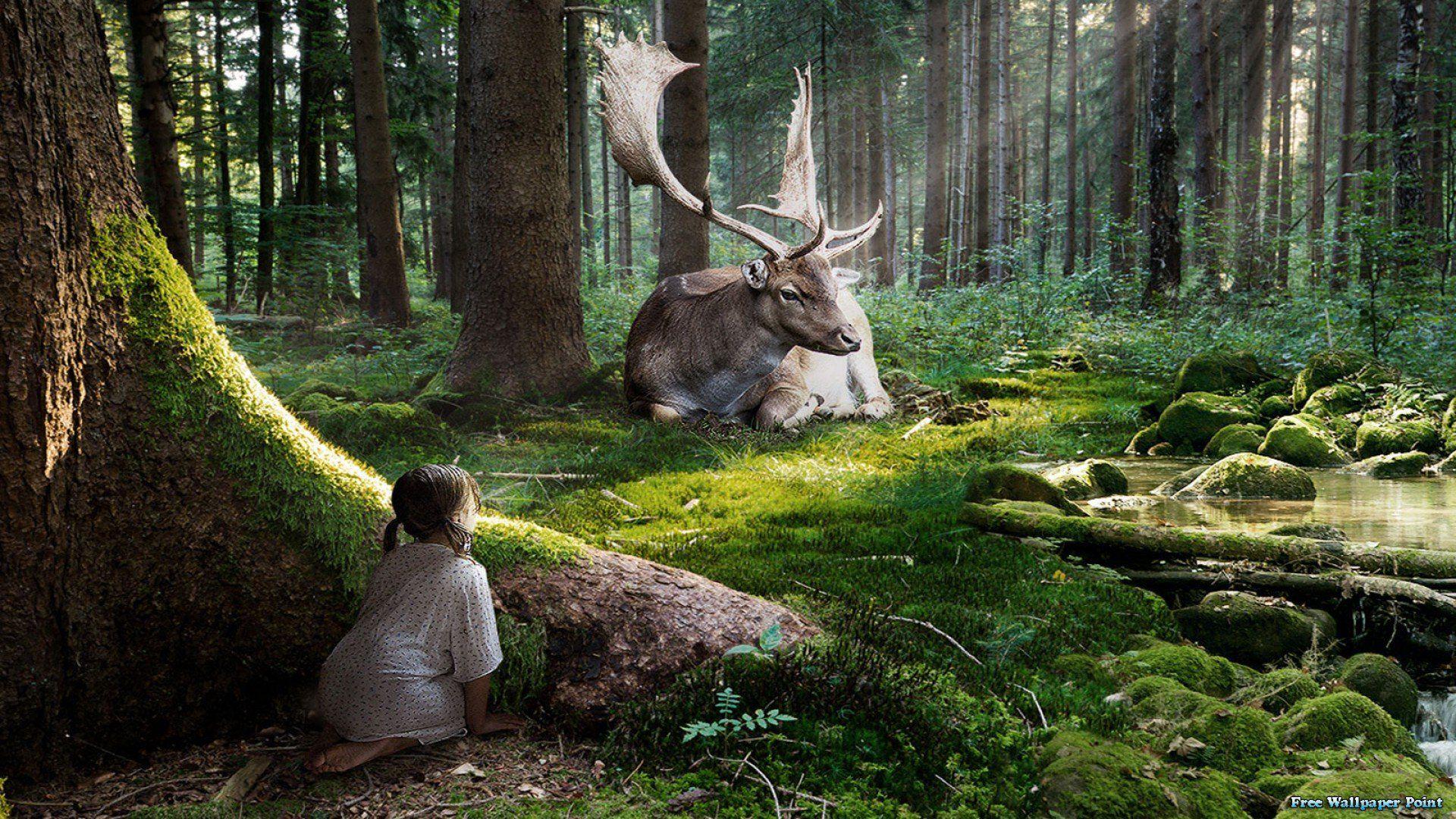 1920x1080 FAIRYTALE FOREST 3D wallpaperx1080