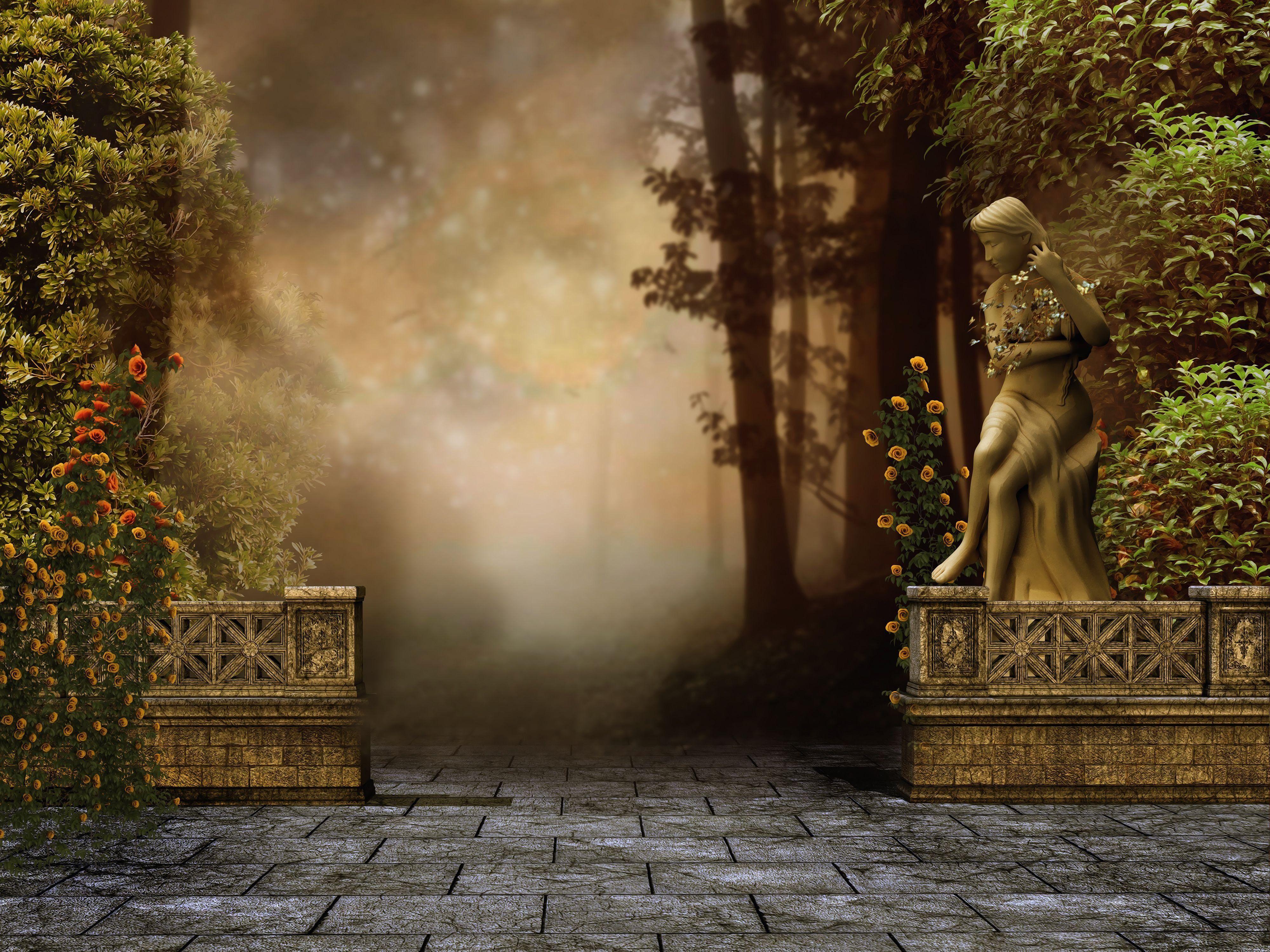 4000x3000 Statue 3D art artwork statue forest wallpaperx3000